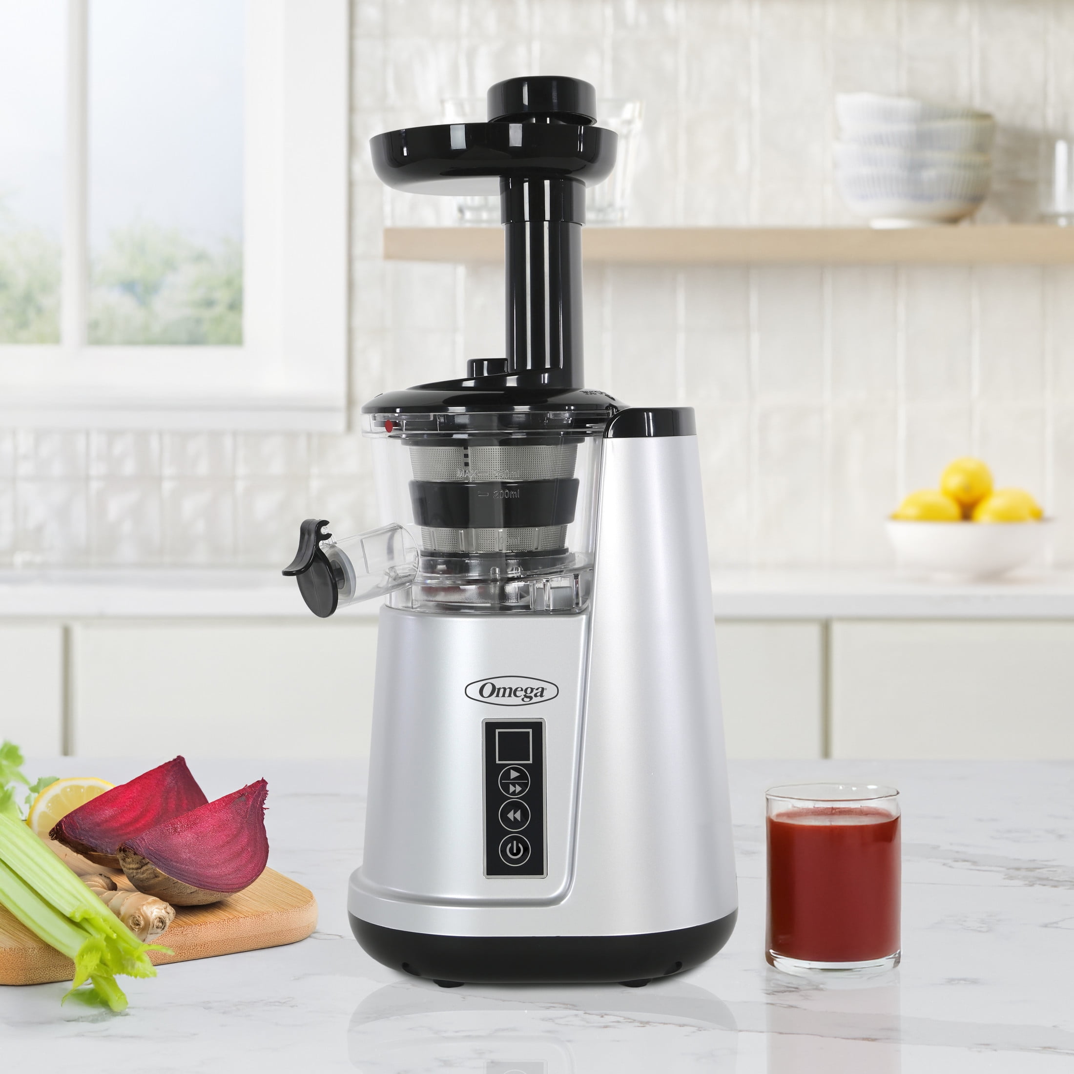 Omega Vertical Cold Press Compact Masticating Juicer, Low-Speed 3-Stage Auger, in Silver (JC3000SV13) - Image 9