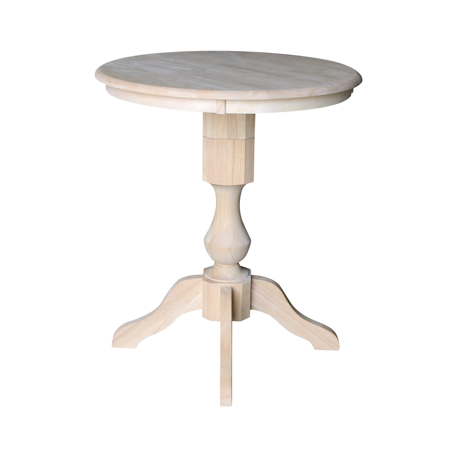 30" Round Top Pedestal Counter Height Table - Unfinished - Image 4