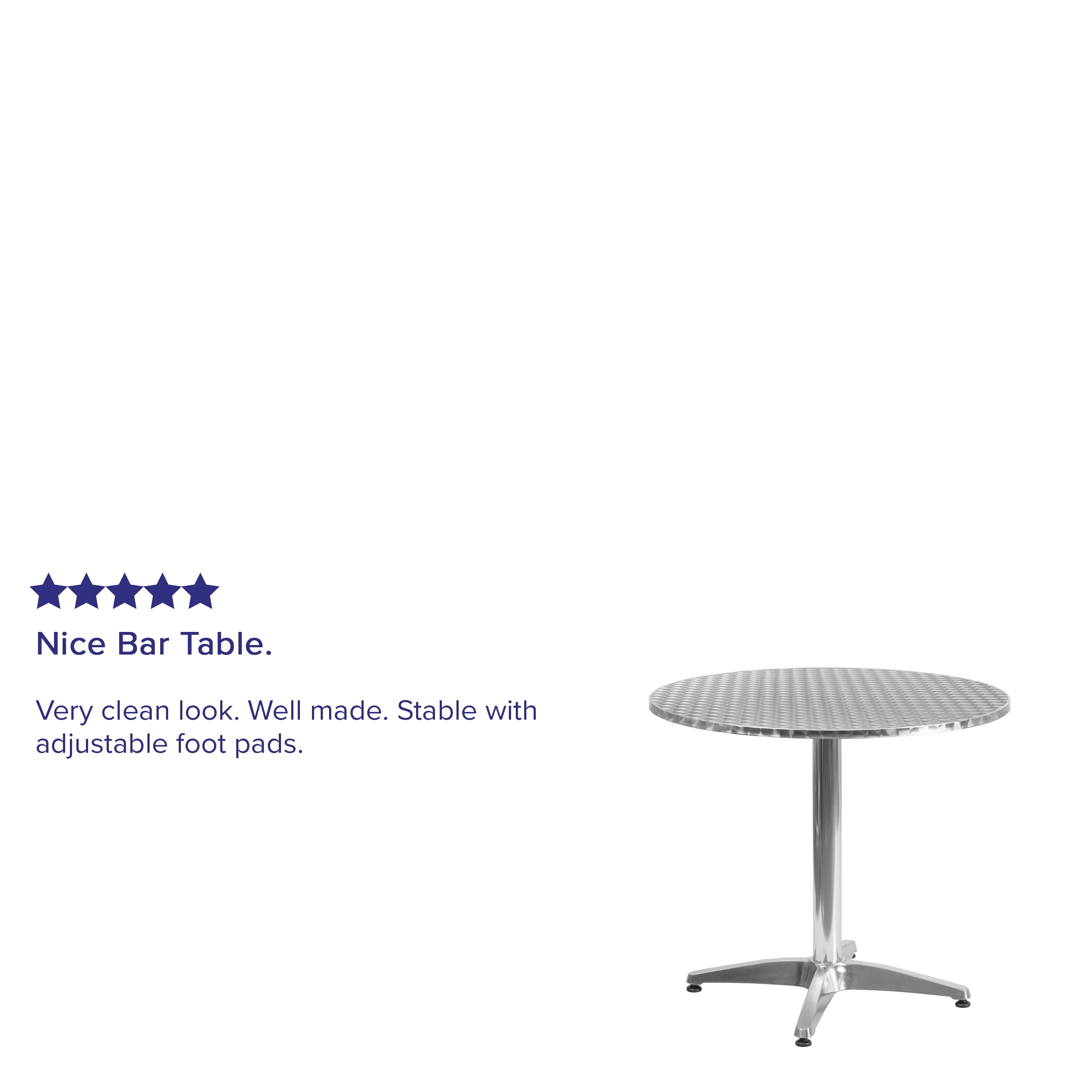 Flash Furniture Mellie 31.5'' Round Aluminum Indoor-Outdoor Table with Base - Image 5