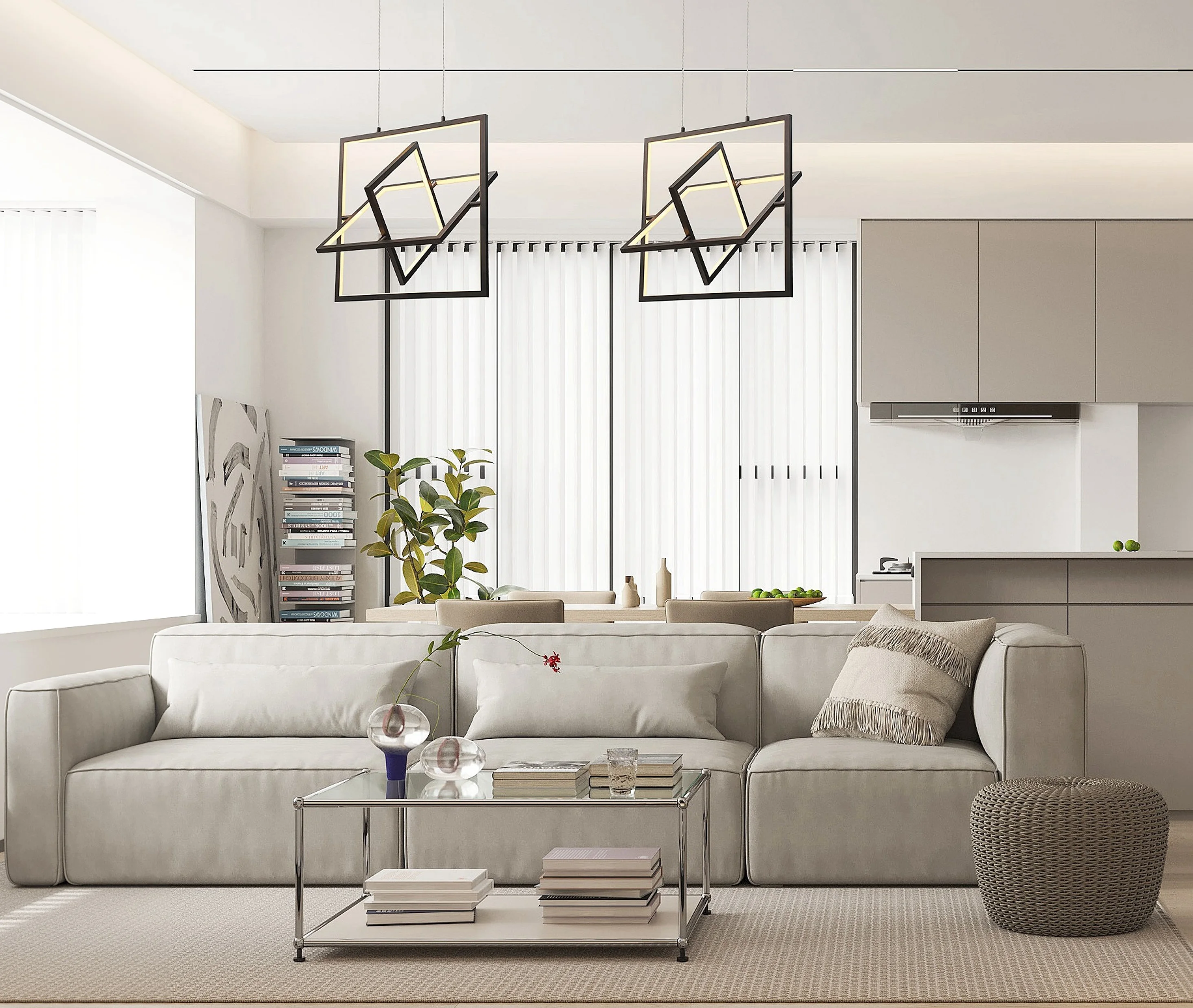 Modern Square LED Pendant Light for Kitchen Island, Dinning Room, Living Room Square Chandelier, Shape Adjustable - Image 12