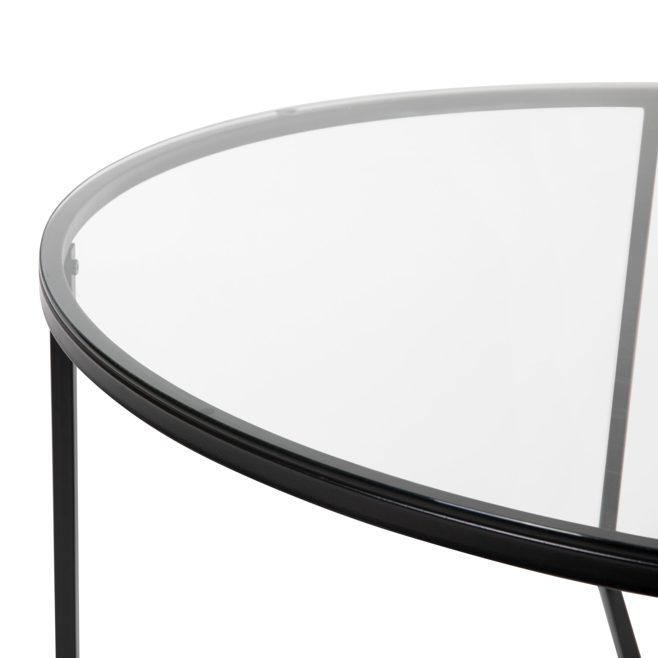 Flash Furniture Greenwich Contemporary Coffee Table, Clear/Matte Black - Image 3