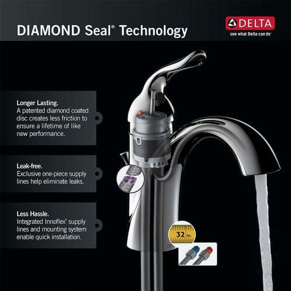 Delta Dryden Two Handle Centerset Bathroom Faucet with Metal Drain Assembly in Chrome 2551-MPU-DST - Image 2