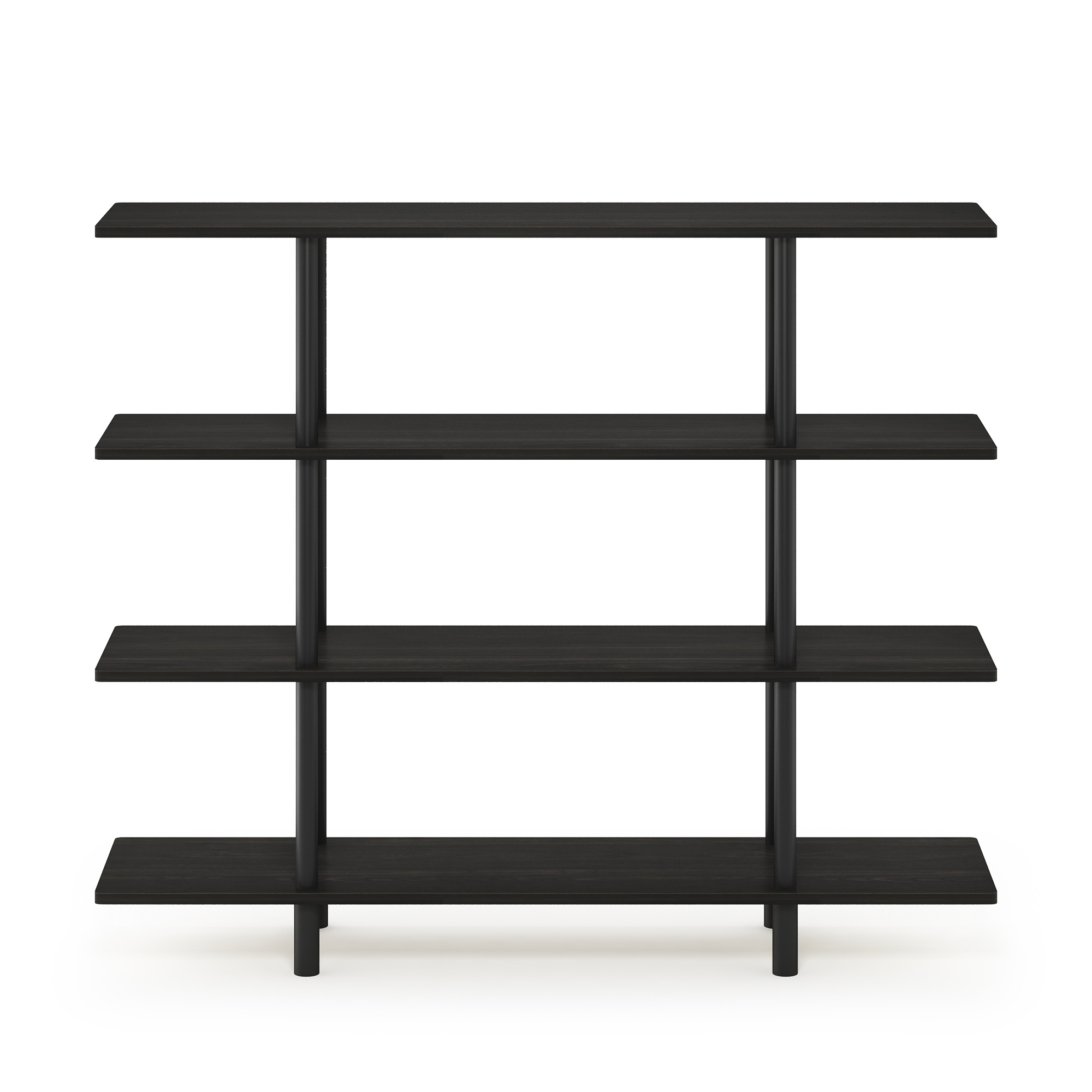 Furinno Turn-N-Tube 4-Tier Wide Display Shelf, Espresso/Black - Image 2
