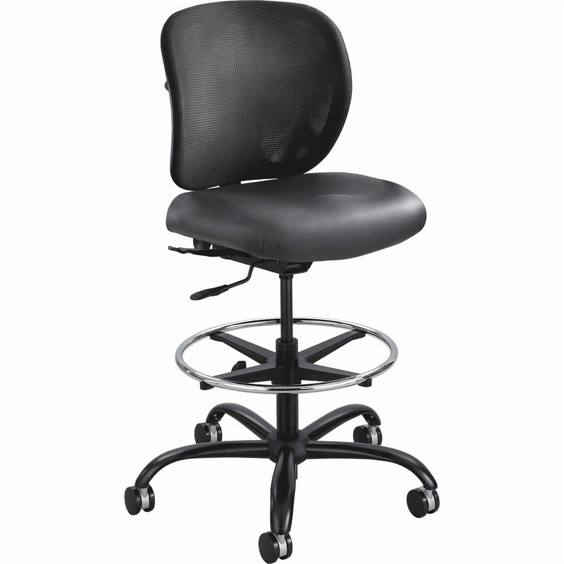 Safco Big and Tall Stool, Heavy Duty Black Vinyl Seat Mesh Back Rated to 400 lbs. - Image 2