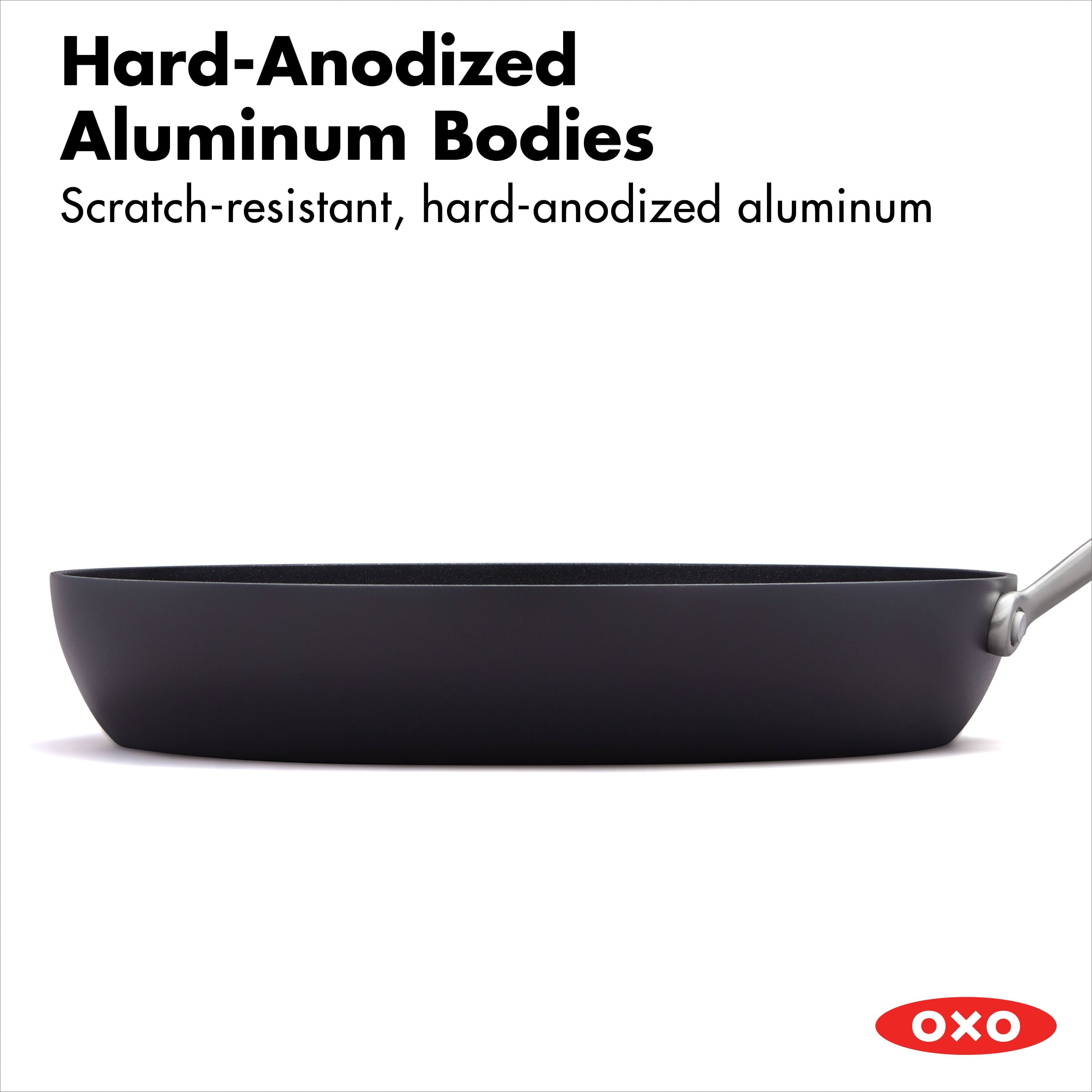 OXO 12" Professional Hard Anodized Frying Pan Skillet Nonstick Induction Compatible Oven Safe, Ceramic Black - Image 6