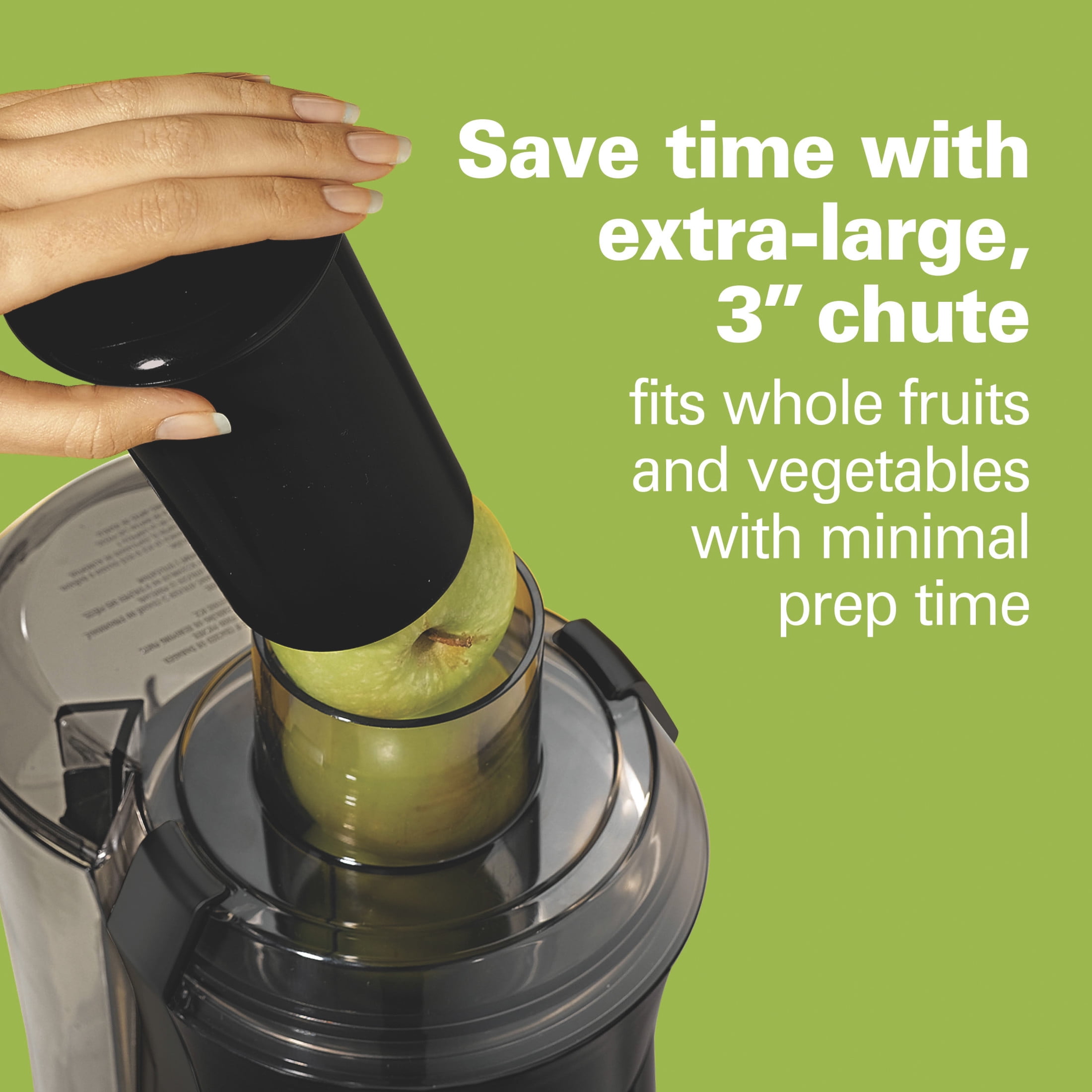 Hamilton Beach Easy Clean Juicer Machine for Fruits and Vegetables with Easy Sweep Cleaning Tool & Extra Large Chute, Extractor de Jugos, Black & Stainless - Image 3