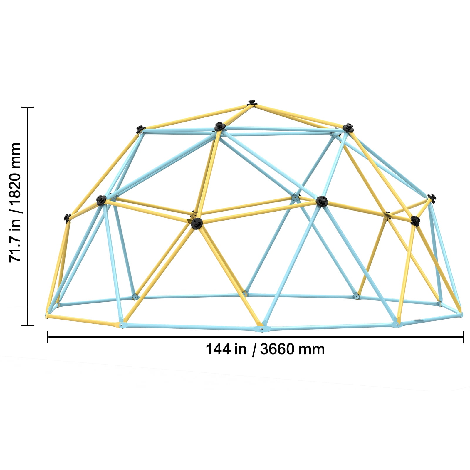 KFFKFF Climbing Dome, Jungle Gym Capable of Holding 750LBS, Simple to Assemble, 12FT Geometric Play Structure for Children Aged 3 to 10, Comes with Climbing Grip - Image 6