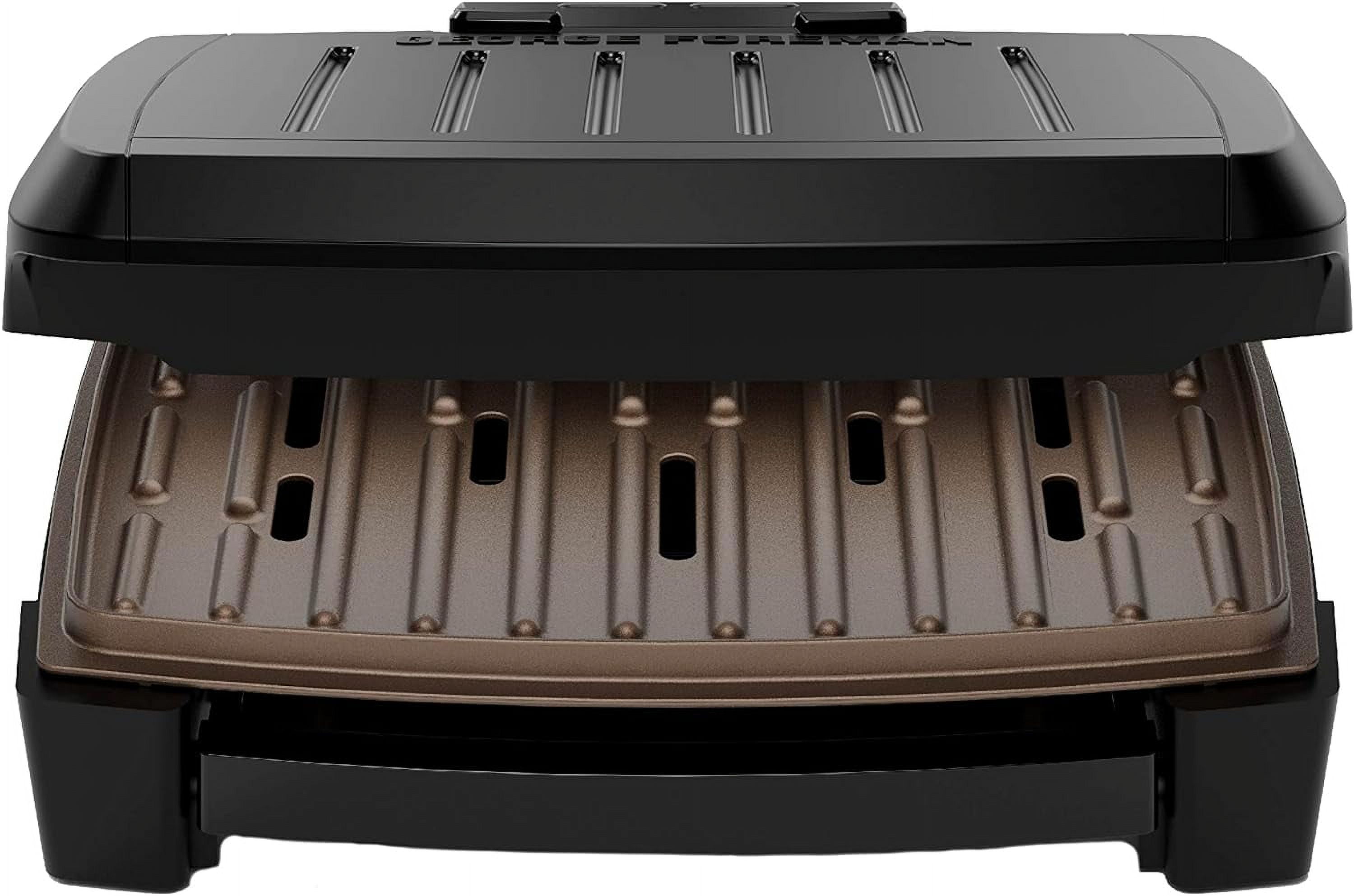 George Foreman GRES060BZ Contact Submersible? Grill, NEW Dishwasher Safe, Wash the Entire Grill, Easy-to-Clean Nonstick, Black/Bronze - Image 7