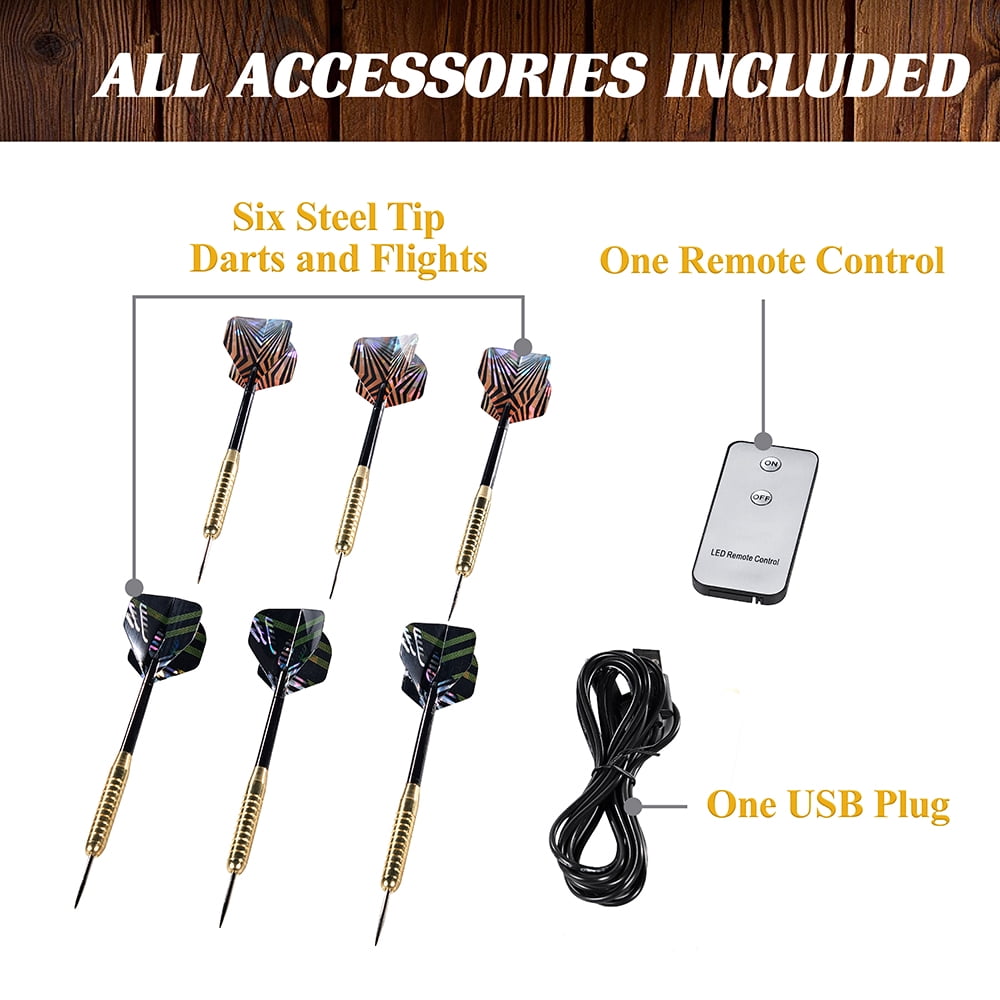 Bristle Dartboard Cabinet Set, LED Lights, Official Size Dart Board, by Barrington Billiards - Image 4