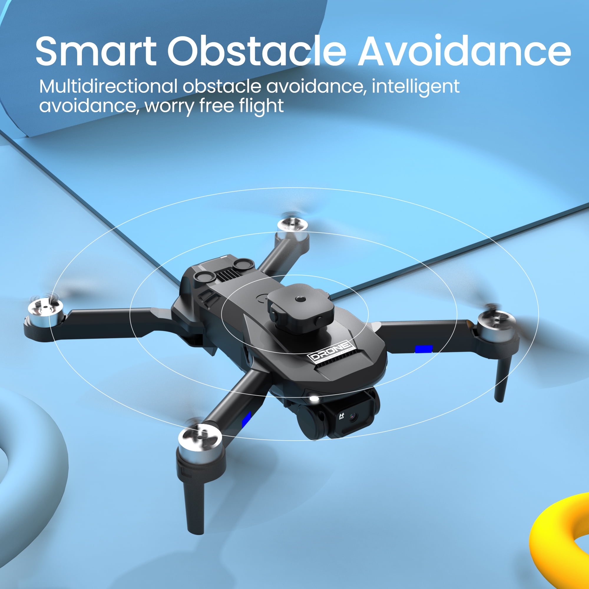 F196 Drone with 6K HD Camera, Brushless Motors, Optical Flow Sensor & Obstacle Avoidance, 3 Batteries, Black - Image 2