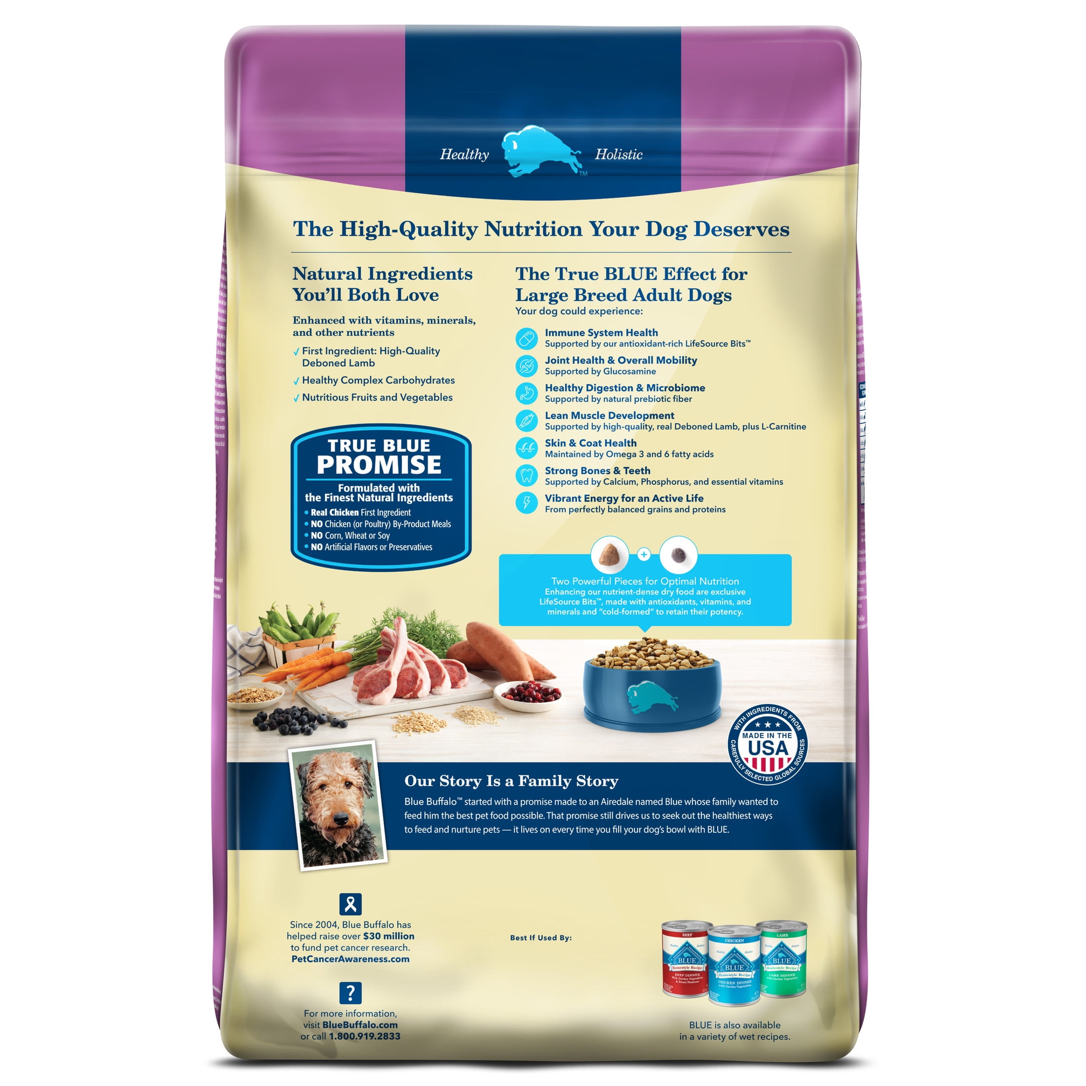 Blue Buffalo Life Protection Formula Large Breed Dry Dog Food, Lamb & Rice, 30-lb. Bag - Image 2