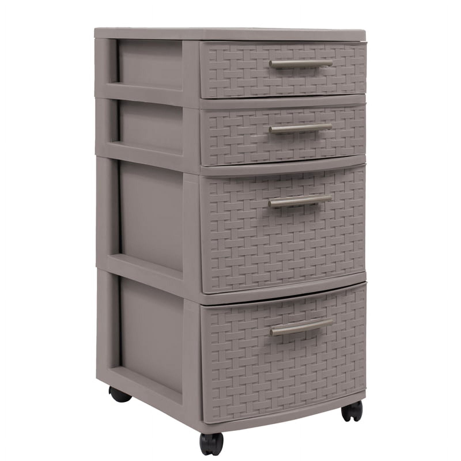 MQ Eclypse 4-Drawer Rolling Storage Cart in Taupe - Image 16