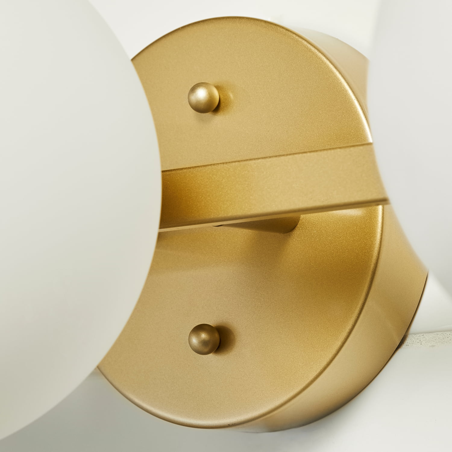 Better Homes & Gardens Modern Vanity Light, Brass Finish, Frosted Glass Shades, T6 LED Bulbs - Image 5