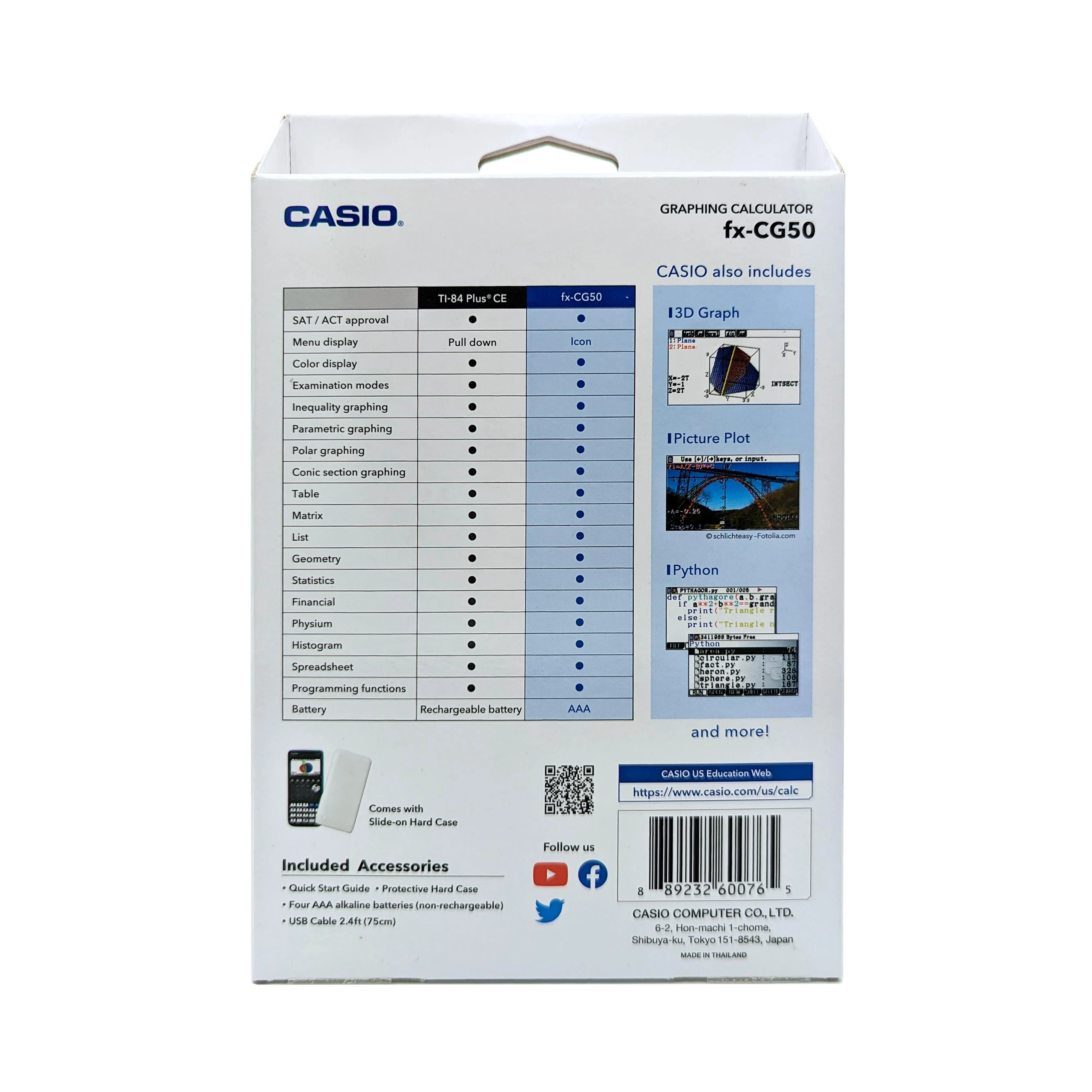 Casio FX-CG50 Color Graphing Calculator, Natural Textbook Display, Black - Image 7