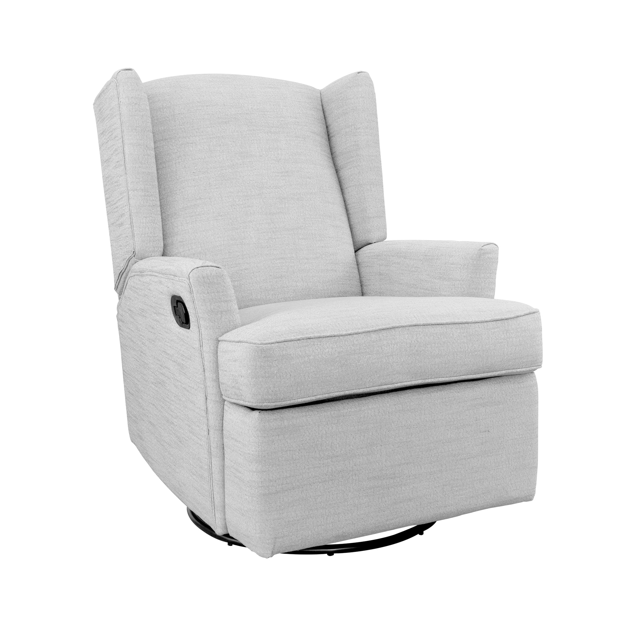 Second Story Home Hemingway Upholstered Wingback Swivel Gliding Recliner- Gray - Image 4