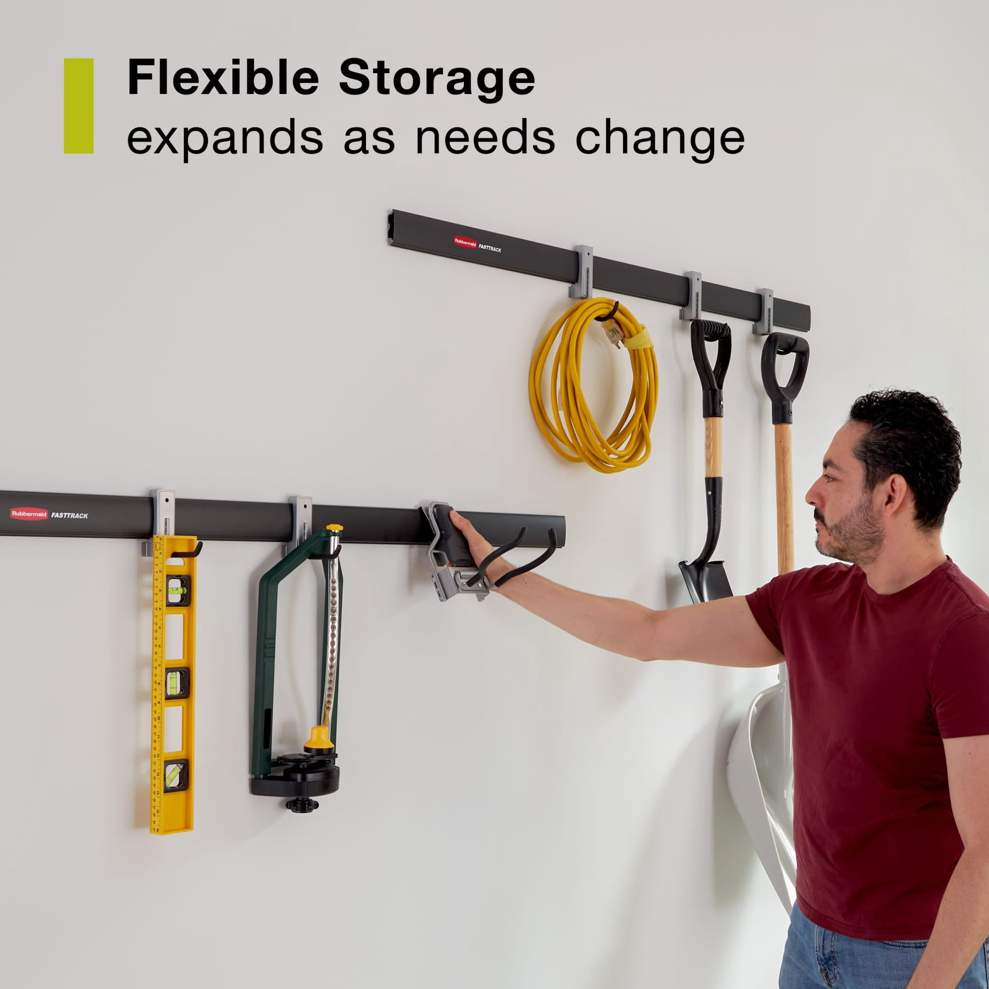 Rubbermaid Garage FastTrack 8-Piece Small Kit, Black/Grey - Image 2