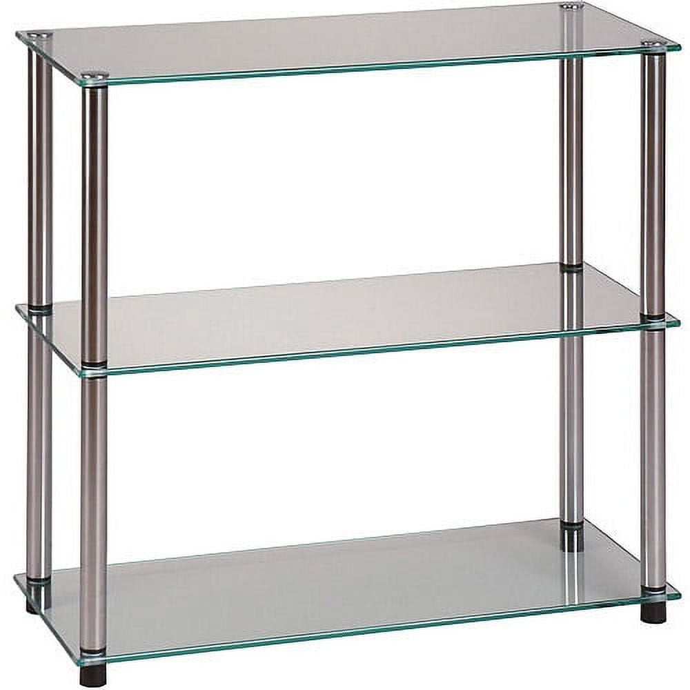 Convenience Concepts Designs2Go Three-Shelf Classic Clear Glass Bookcase - Image 3