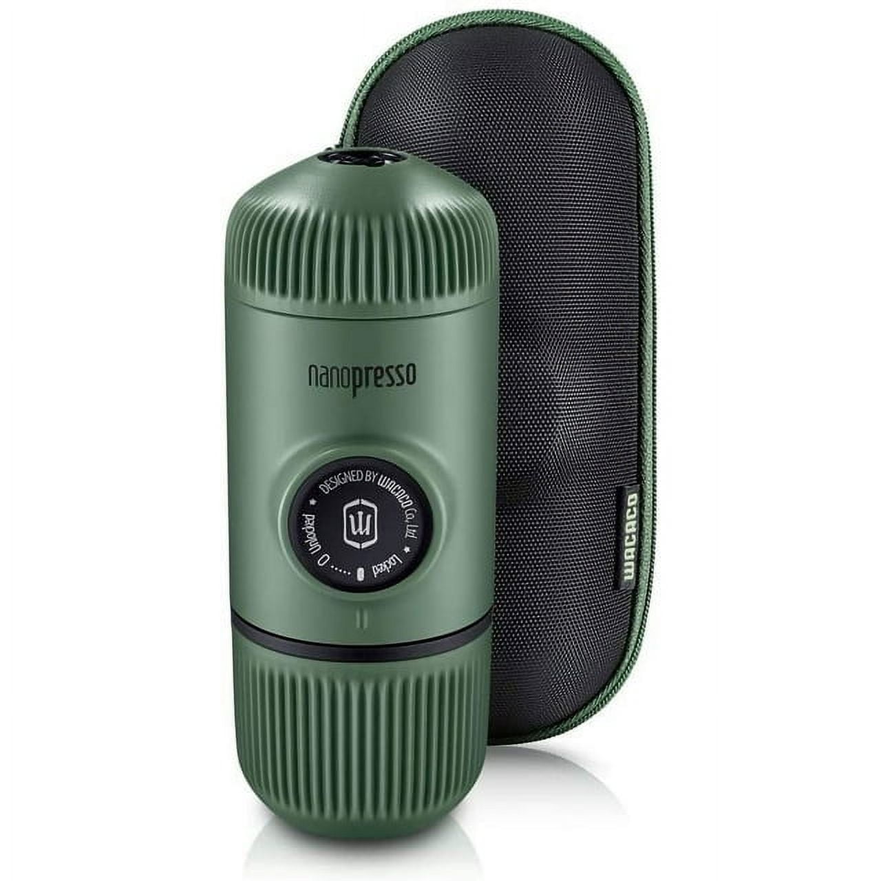 Wacaco Nanopresso Espresso Maker with Case - Travel Coffee Machine, New Elements Moss Green