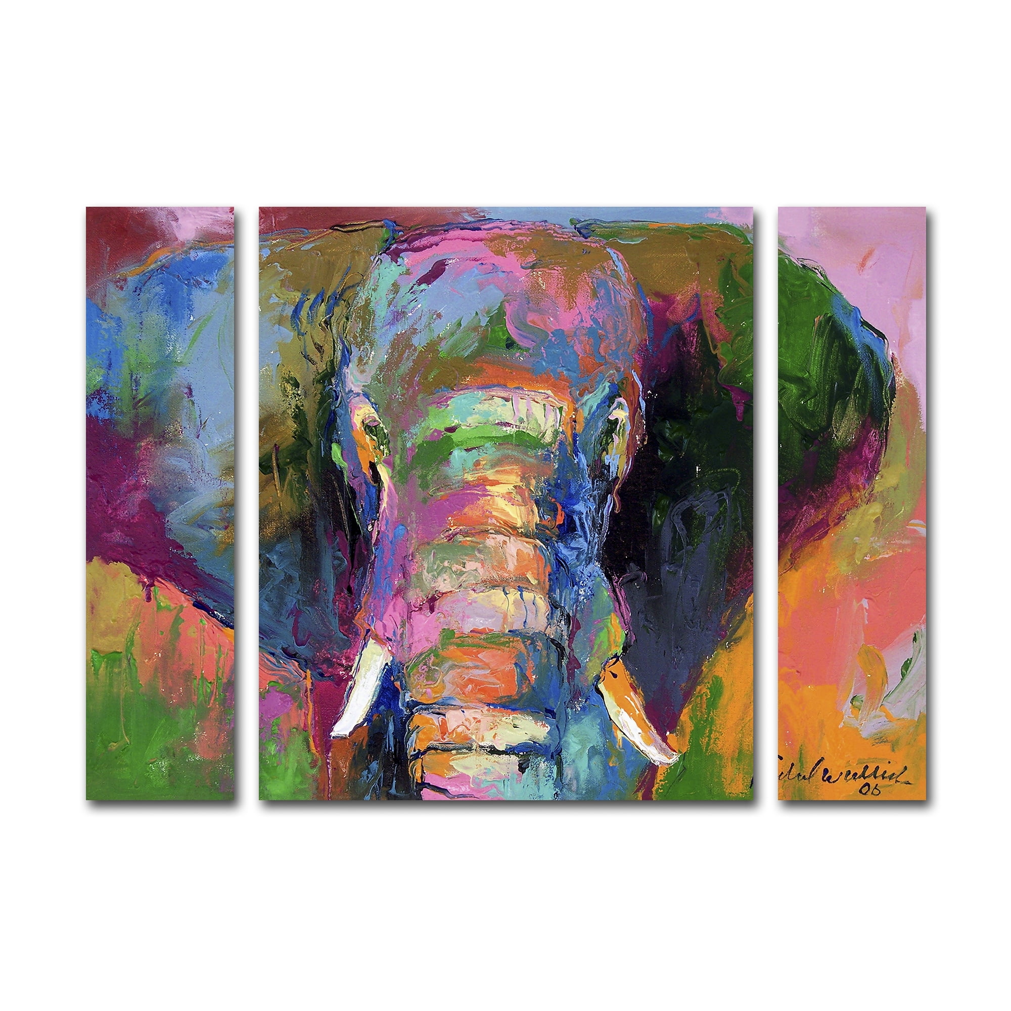 Richard Wallich 'Elephant 2' Multi Panel Art Set Large