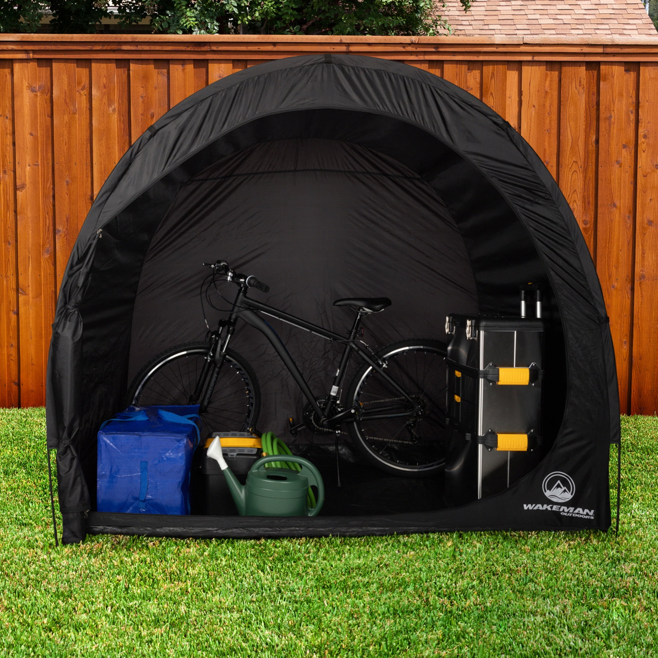 Wakeman Outdoors Durable Bike Storage Shed - Black
