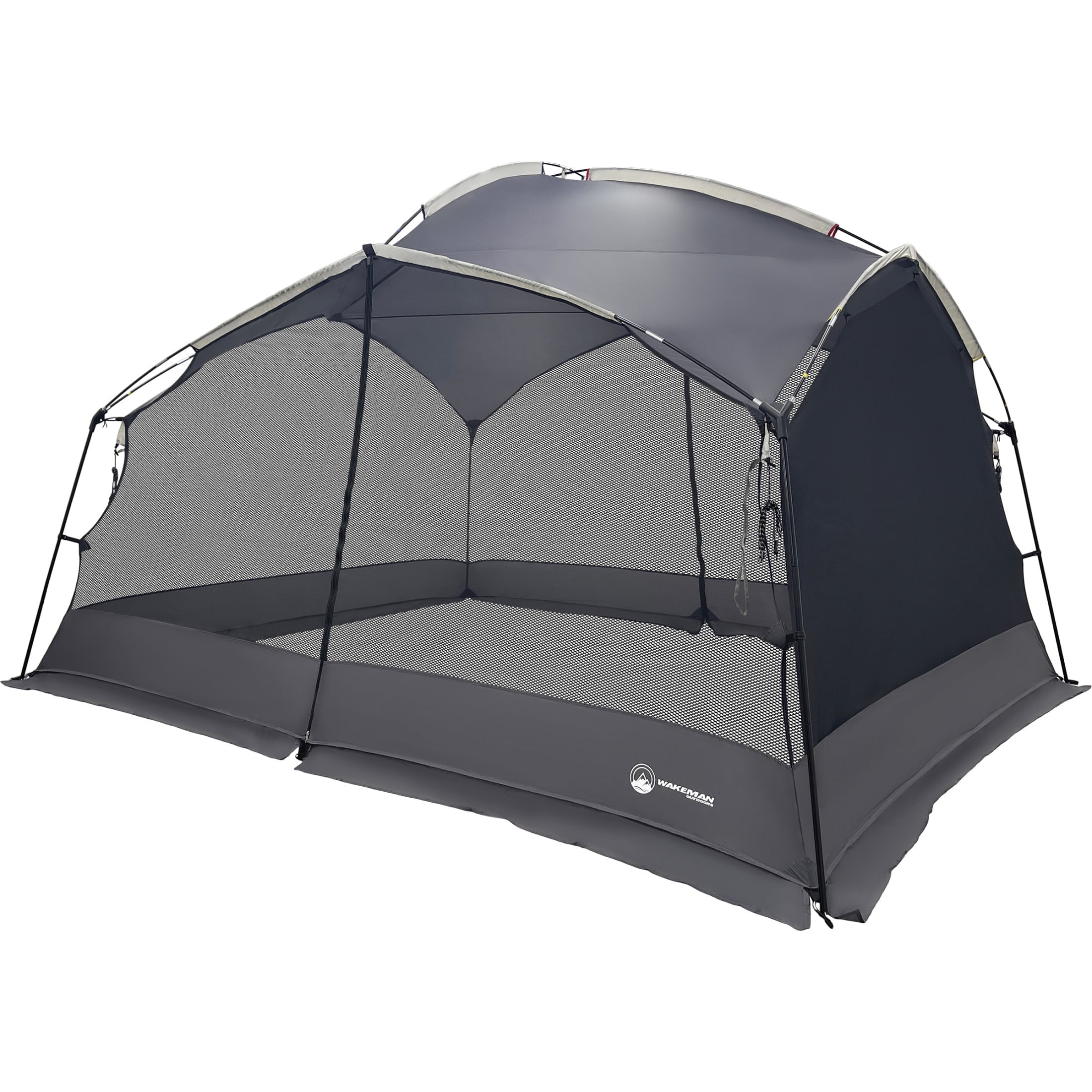 Wakeman Outdoors 12x10 Pop Up Canopy Screen Tent for Camping or Party, Gray