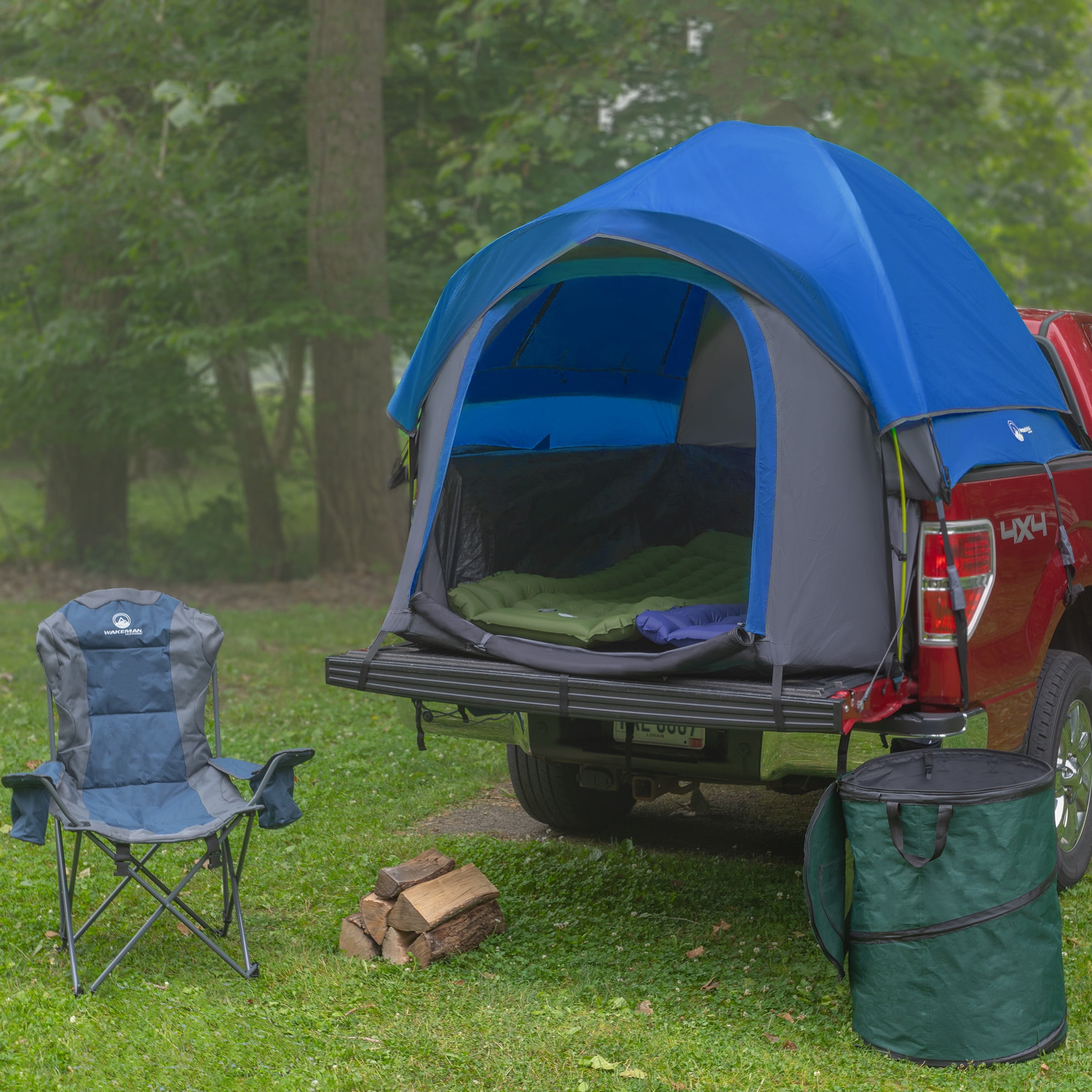 Wakeman Outdoors Water-Resistant Truck Bed Camping Tent for 5.5-6 Ft, 2-Person, Blue