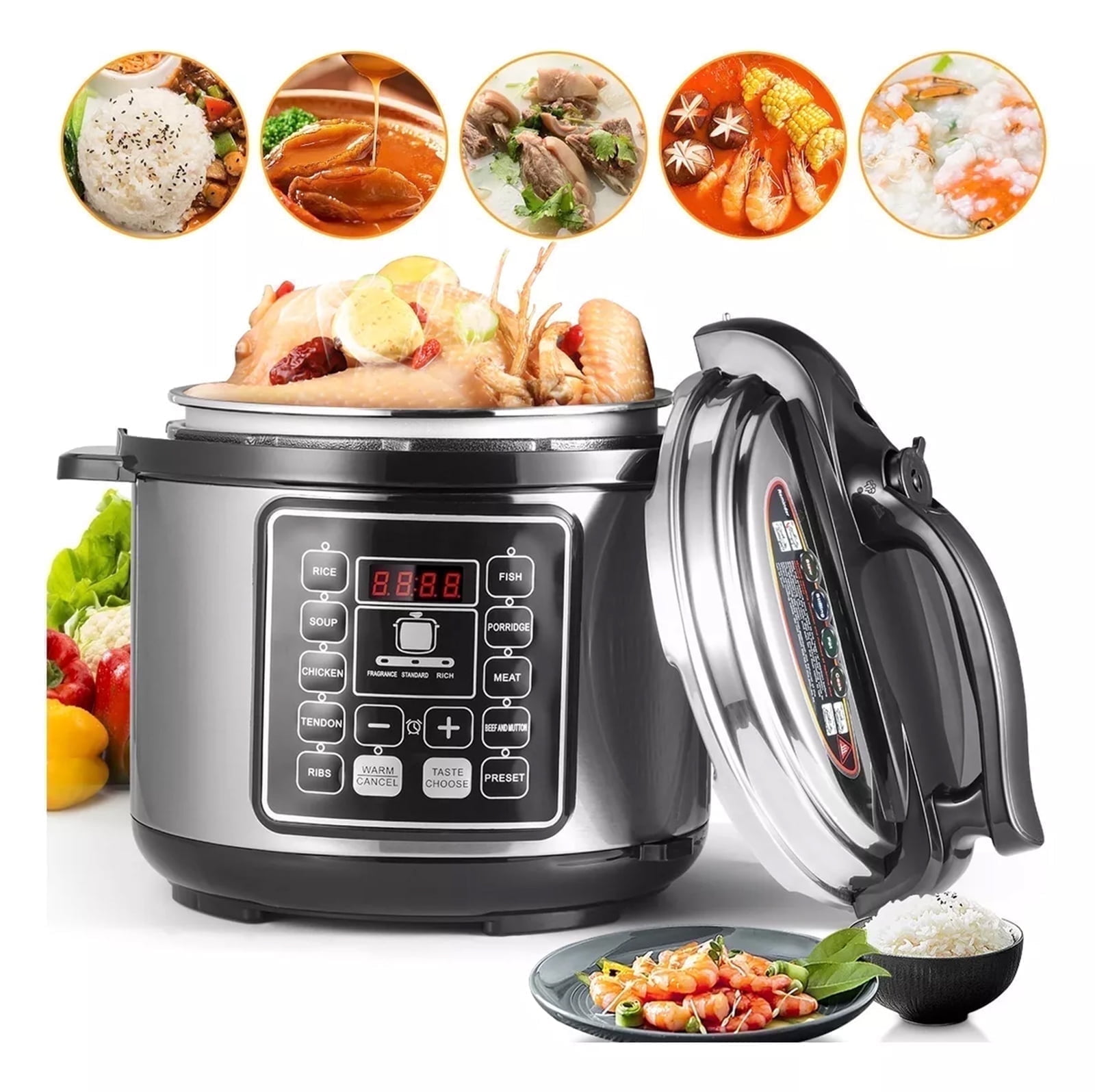 Wallfire Electric Cooker,9-in-1 Electric Pressure Cooker,5L Large Capacity Electric Pressure Cooker Multifunctional Household Smart Rice Cooker Sauté Steamer Yogurt Maker