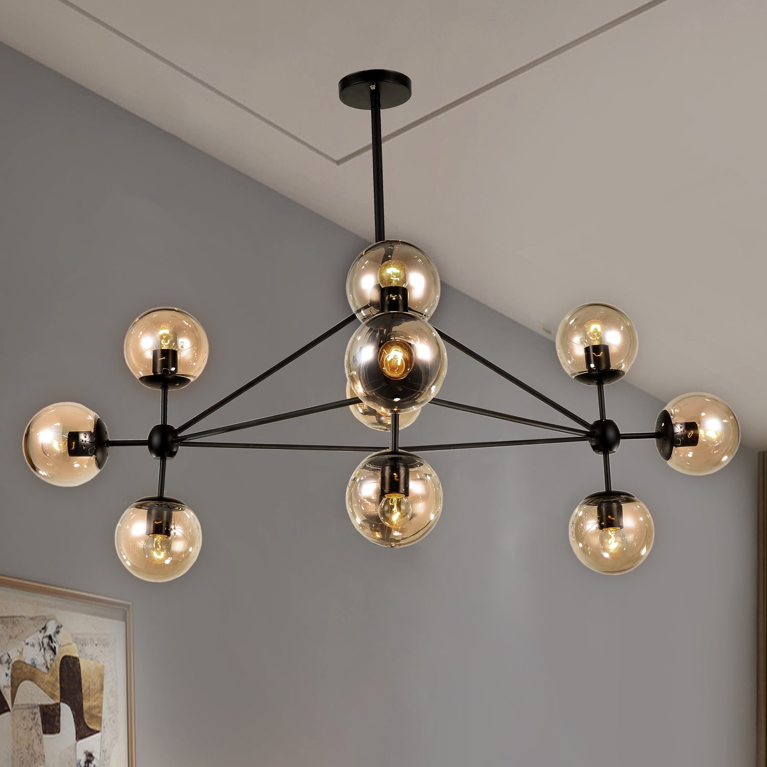 Warehouse of Tiffany Enthen 10-Light Orb Black Chandelier