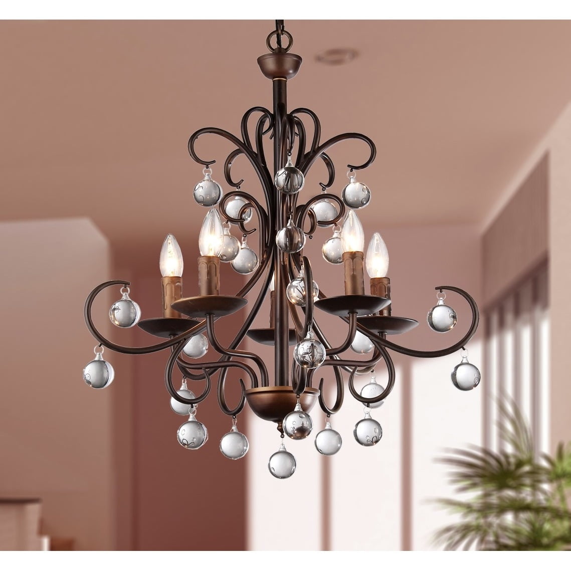Warehouse of Tiffany Kate Traditional Crystal Antique Chandelier Bronze and Black Finish Brown Oil Rubbed Bronze