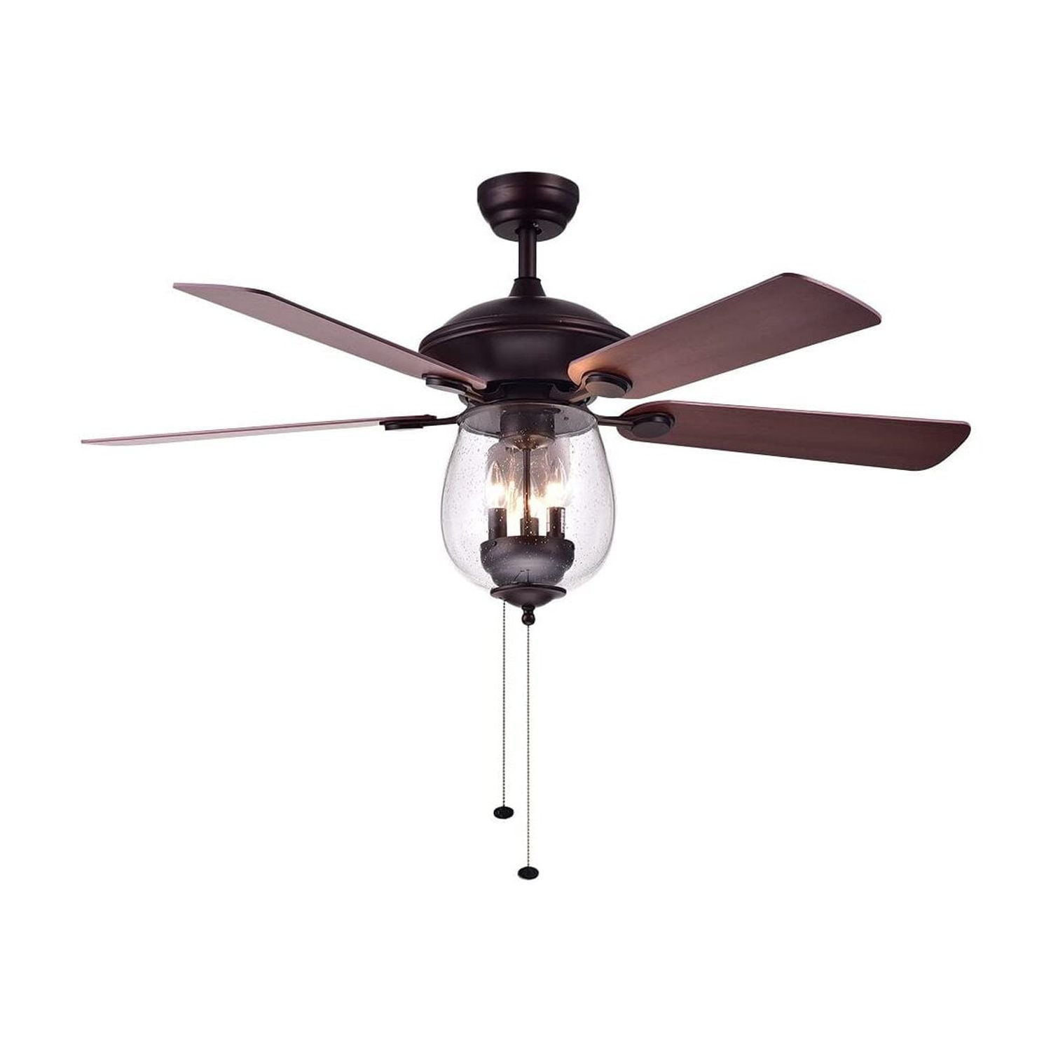 Warehouse of Tiffany Tibwald Wood Glass 52-inch 5-blade Lighted Ceiling Fan (Optional Remote)
