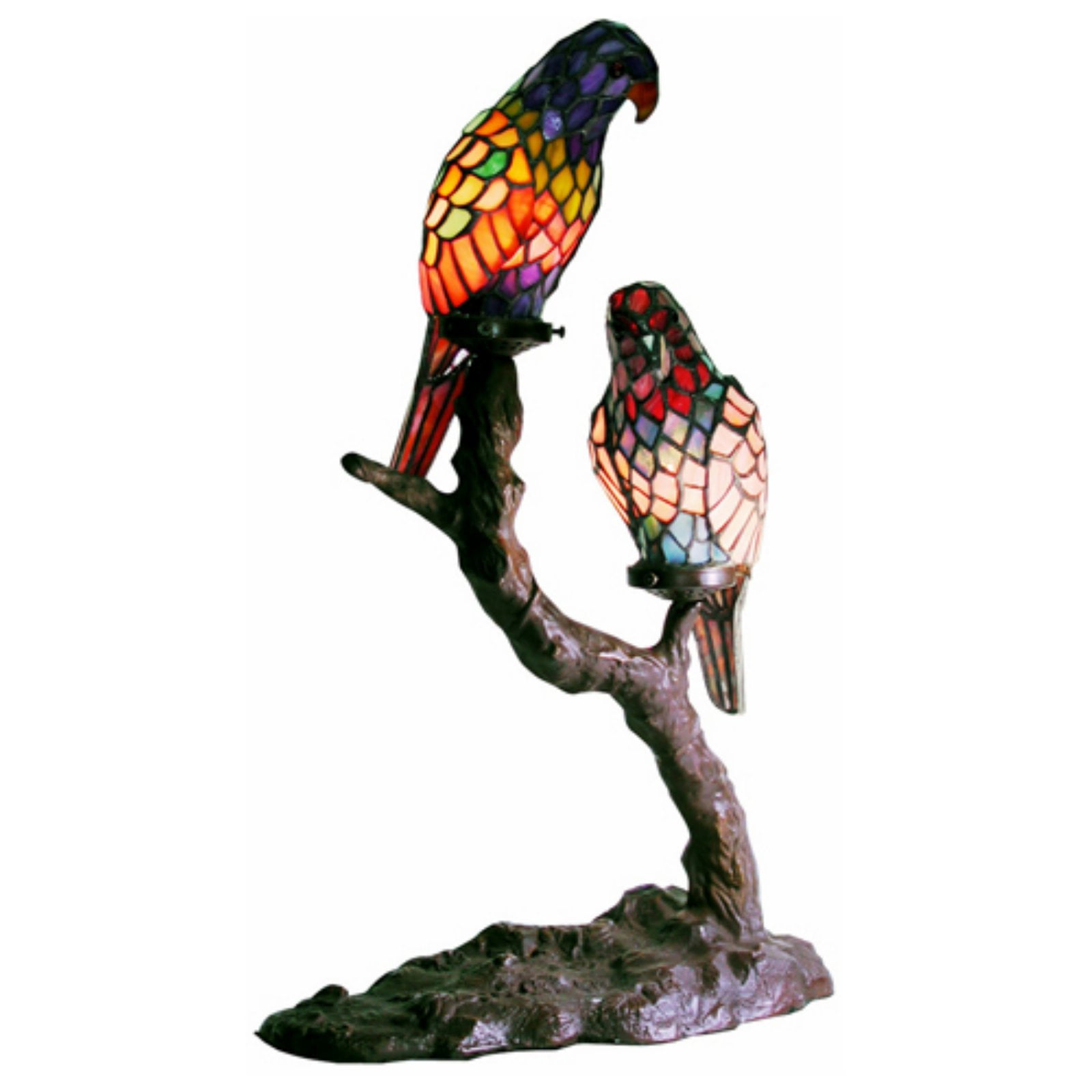 Warehouse of Tiffany Tiffany-style Exotic Birds Accent Lamp