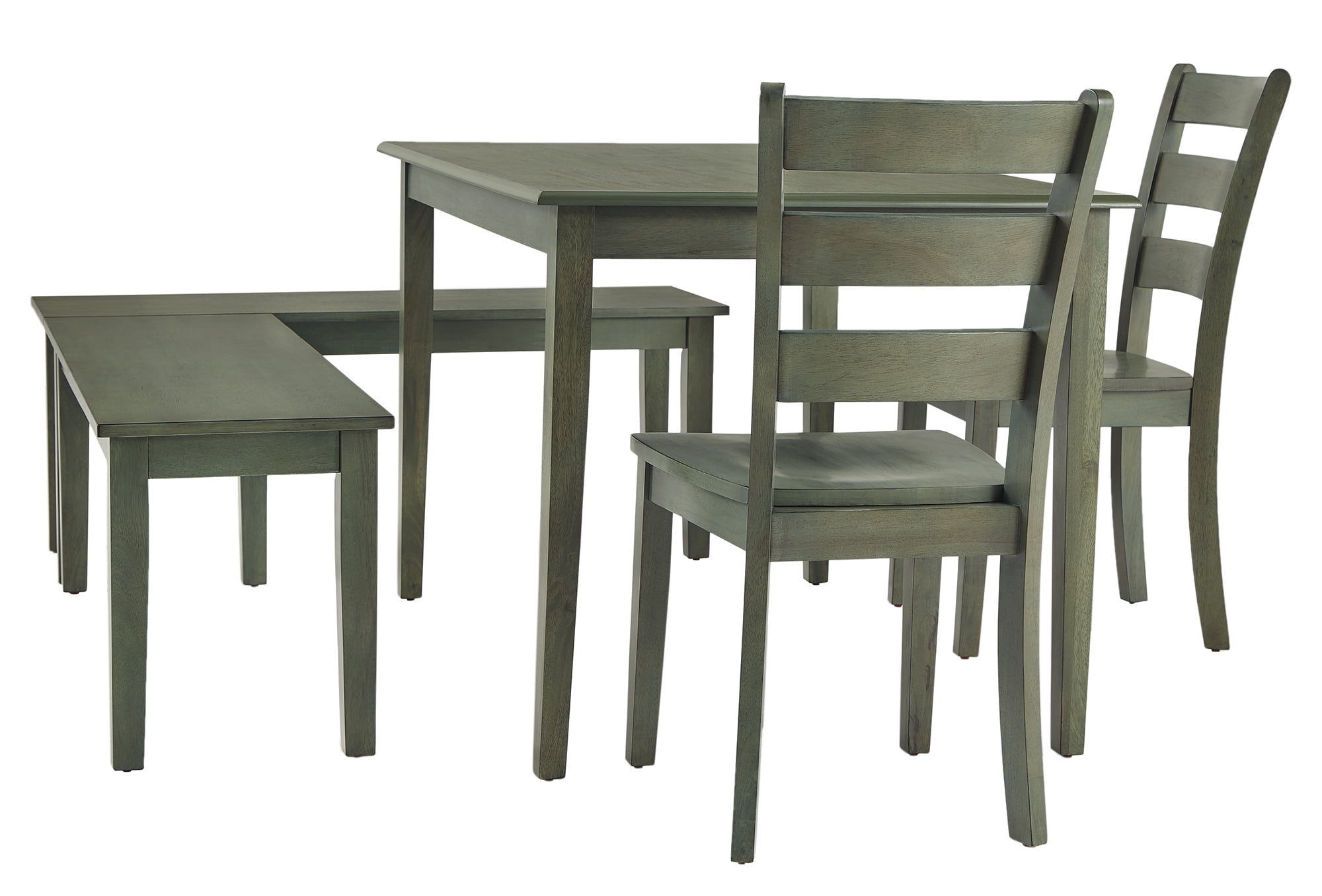 Weston Home Lexington 5-Piece Breakfast Nook Dining Set with Rectangular Table, Dark Sea Green