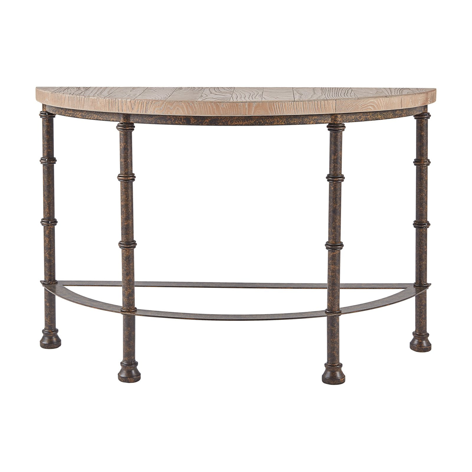 Weston Home Raine Half Circle Industrial Console Table, Antique finish