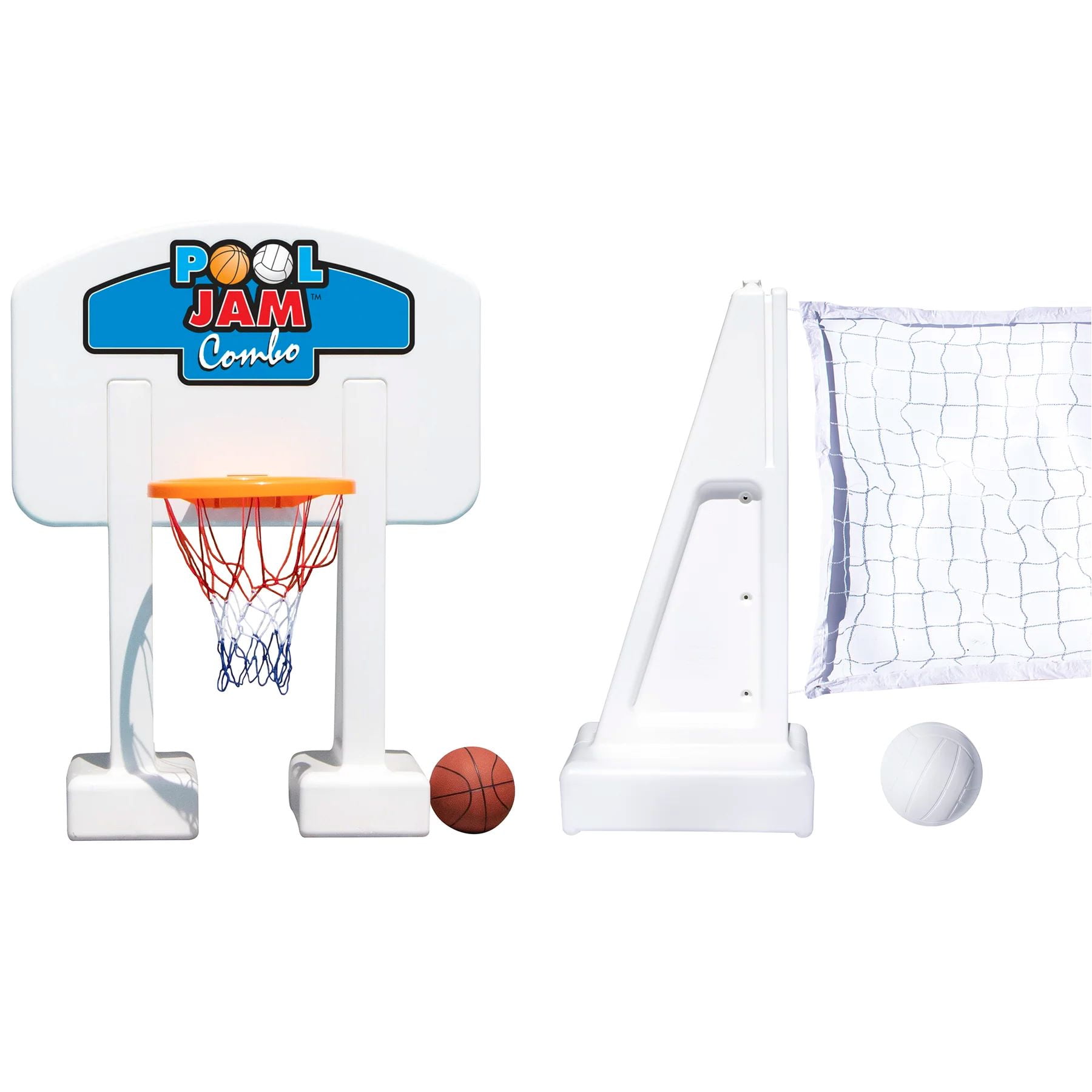 White Pool Jam Basketball and Volleyball Swimming Pool Water Sports Combo Game