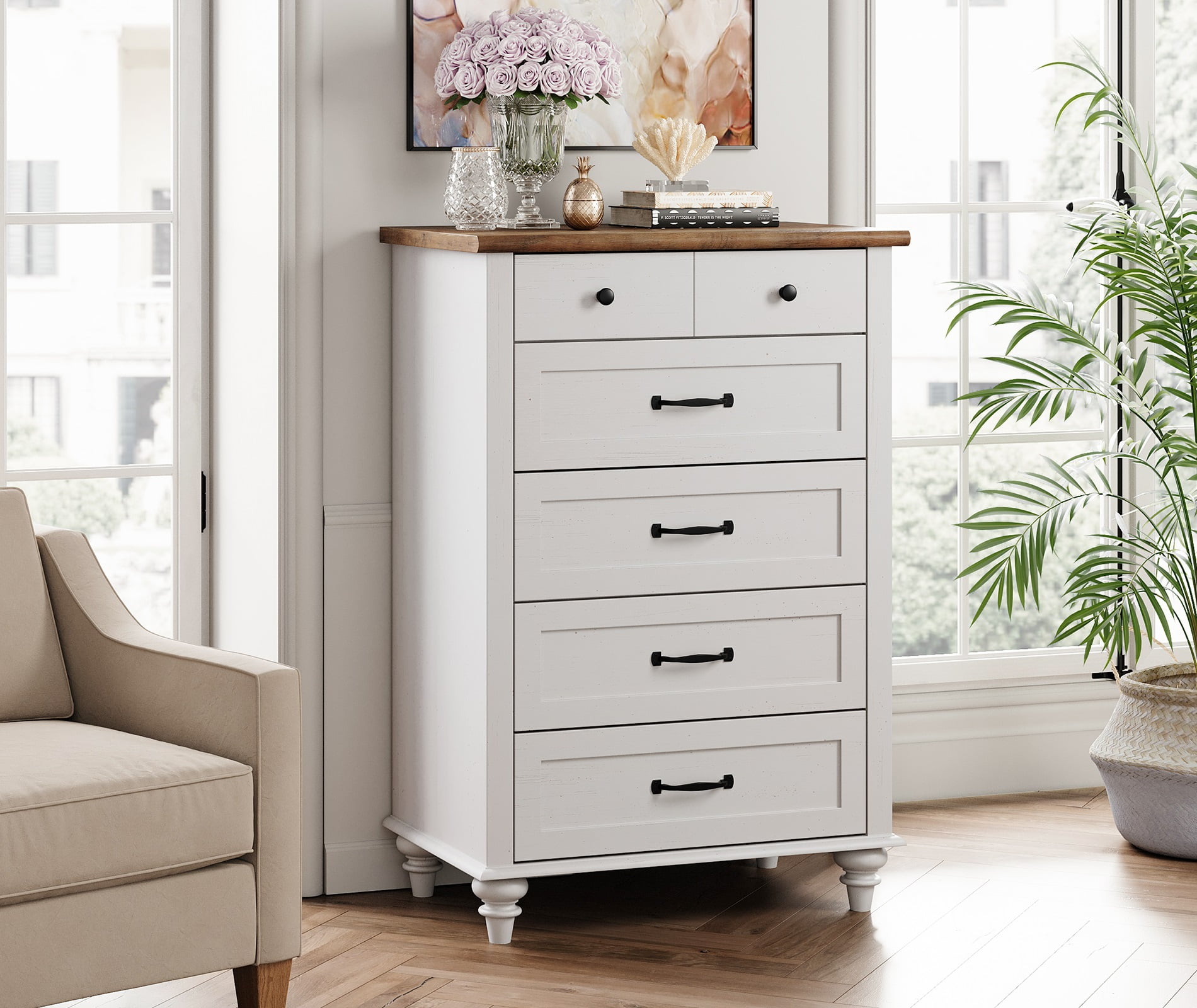 White 5 Drawer Kids Dresser Chests for Bedroom,Small Dresser for Kid Room,Nursery, Hallway