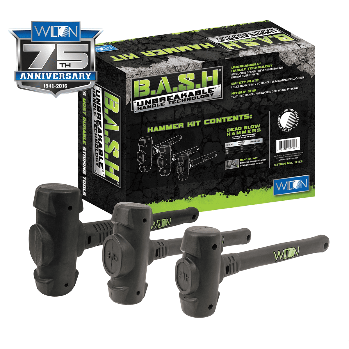 Wilton 11113 B.A.S.H 3-Piece Dead Blow Hammer Kit