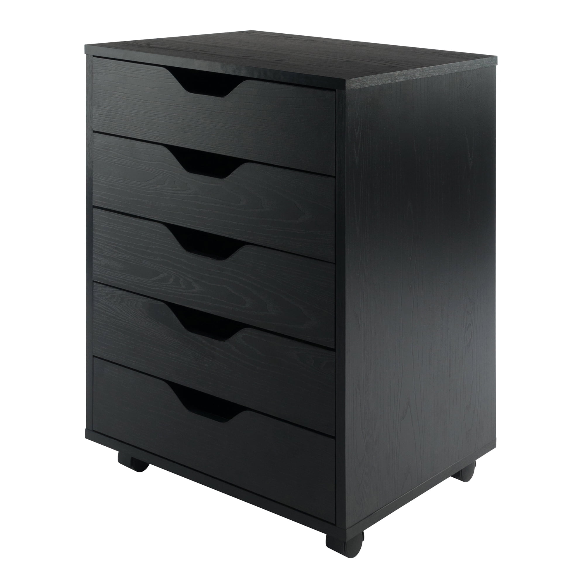 Winsome Halifax 5-Drawer Mobile Cabinet 20519, Black Finish