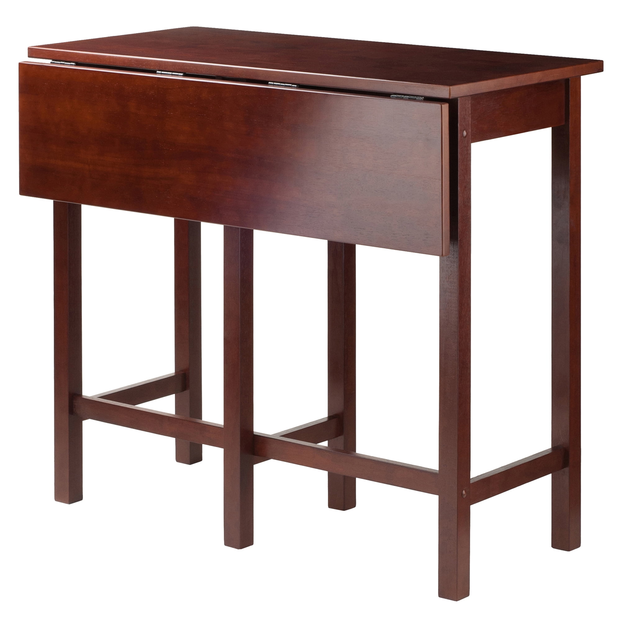 Winsome Wood Lynnwood Drop-Leaf High Island Table, Walnut Finish