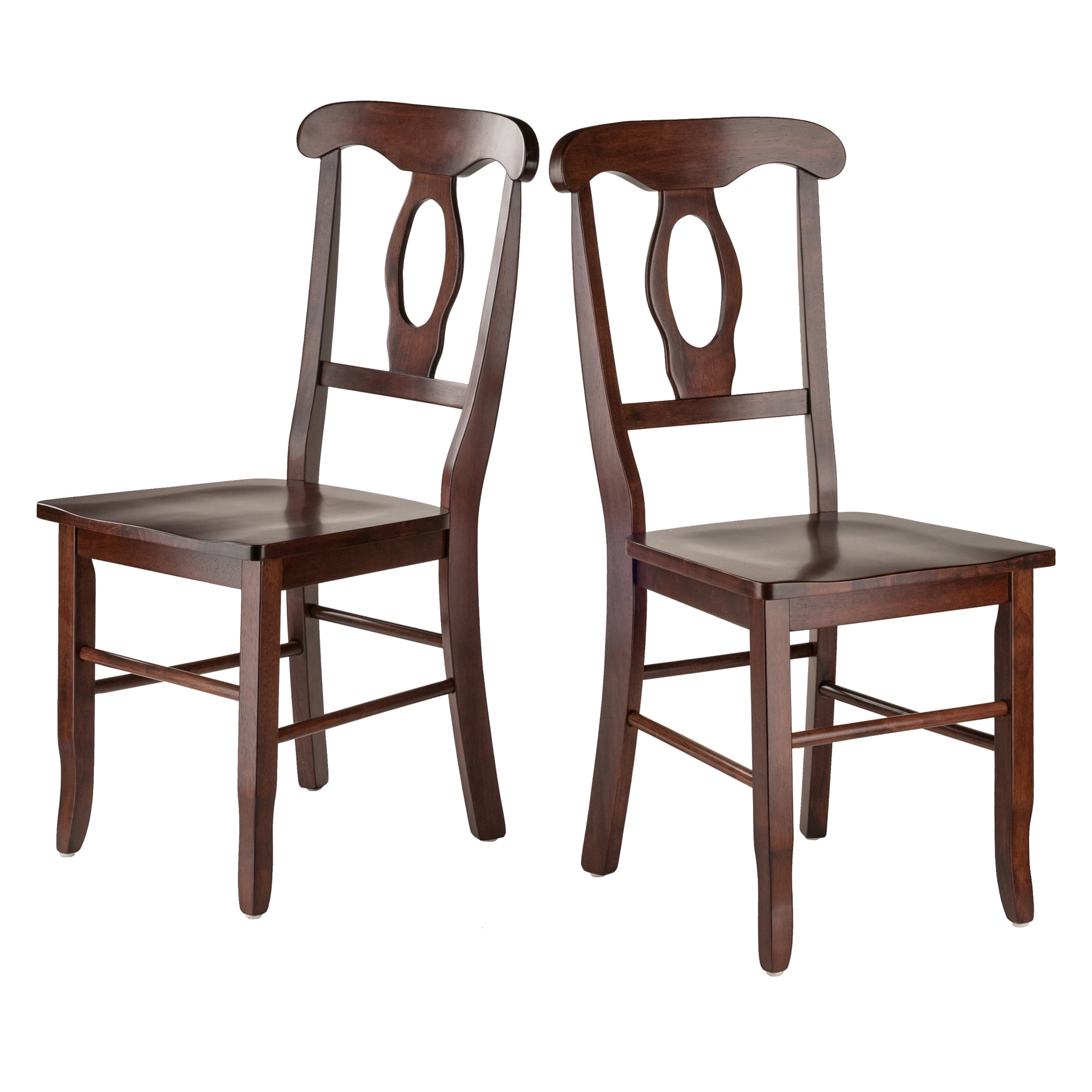 Winsome Renaissance 2-Piece Keyhole-Back Dining Chair Set, Walnut Finish