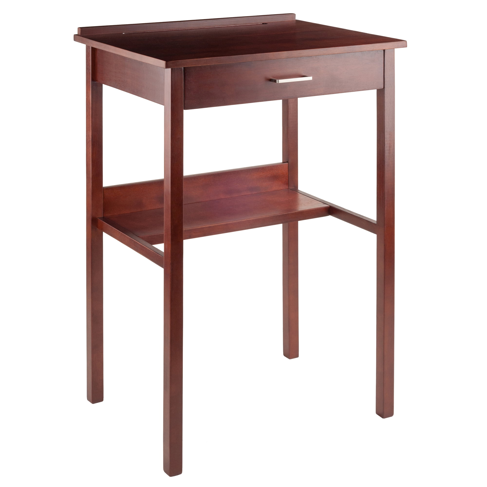 Winsome Wood Ronald High Desk with Drawer, Walnut Finish