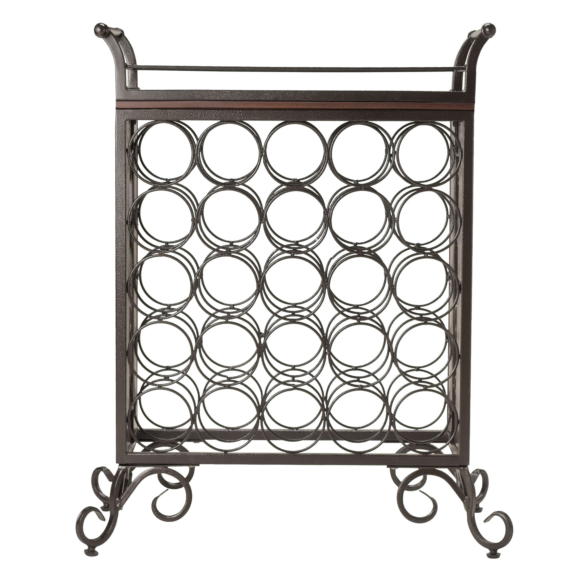 Contemporary Home Living Silvano Wine Rack 5x5 with Removable Tray, Dark Bronze