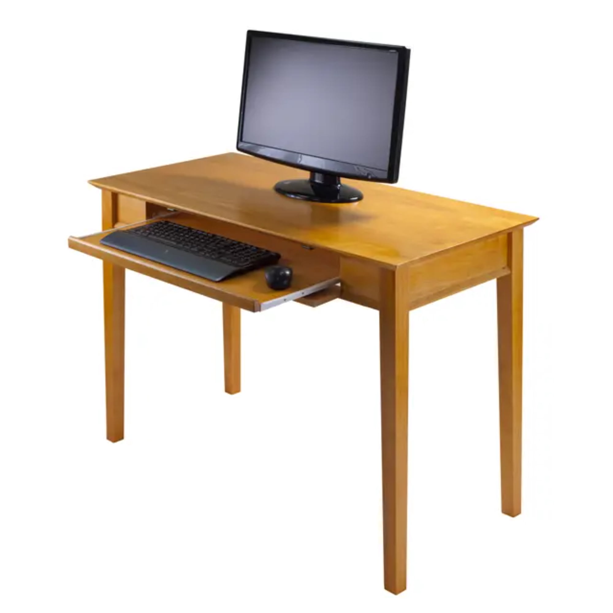 Contemporary Home Living Computer Desk Workstation with Keyboard Tray - 42" - Beige