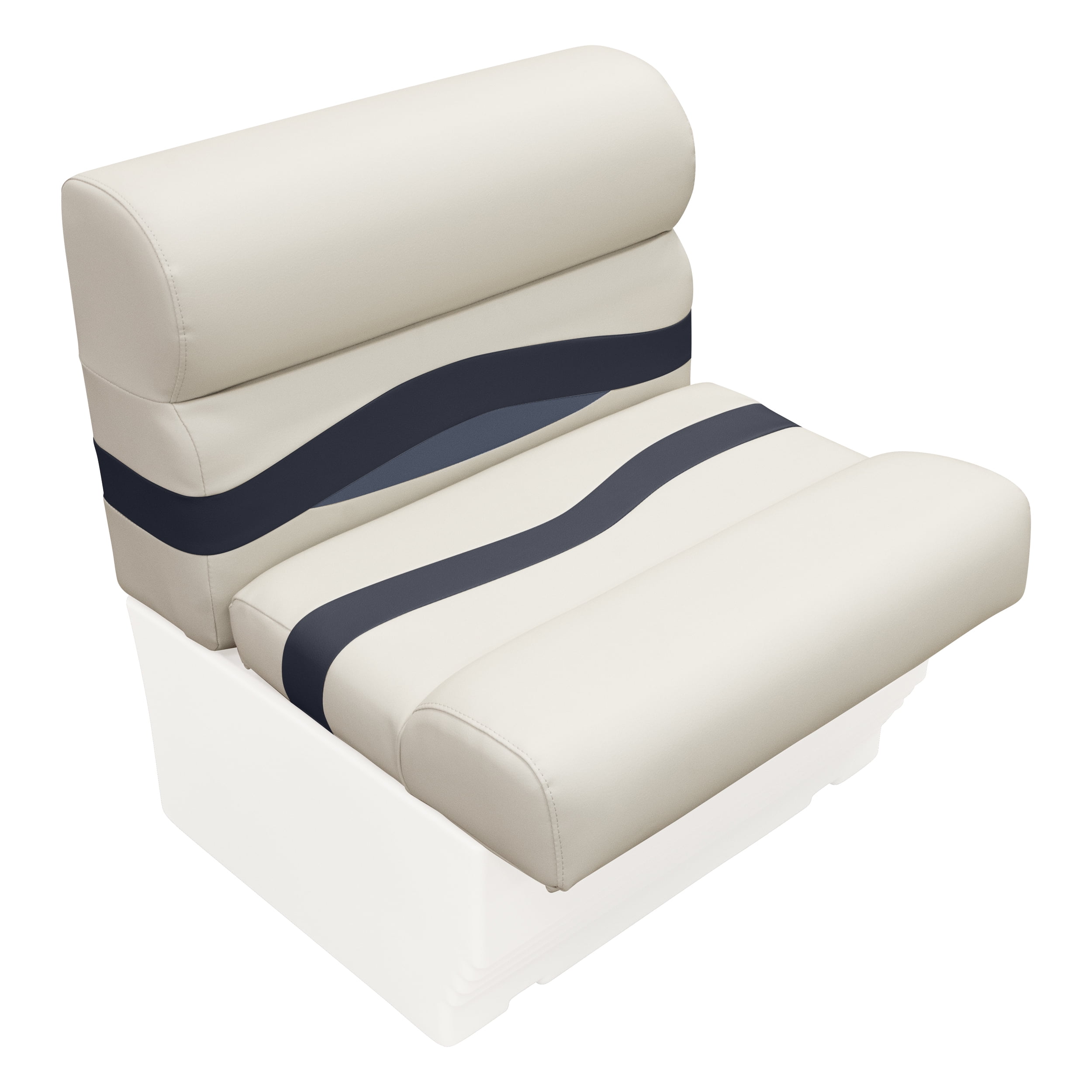 Wise BM1143-986 Premier Series Pontoon 27" Bench Cushion Set - Platinum / Spectra Navy / Cobalt