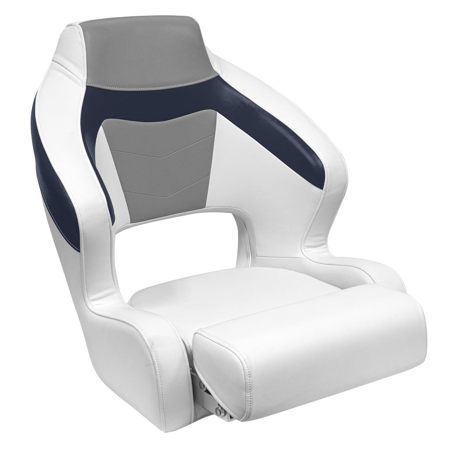 Wise 3338-1773 Baja XL Bucket Seat with Flip-Up Bolster, Brite White / Marble Grey / Midnight Navy