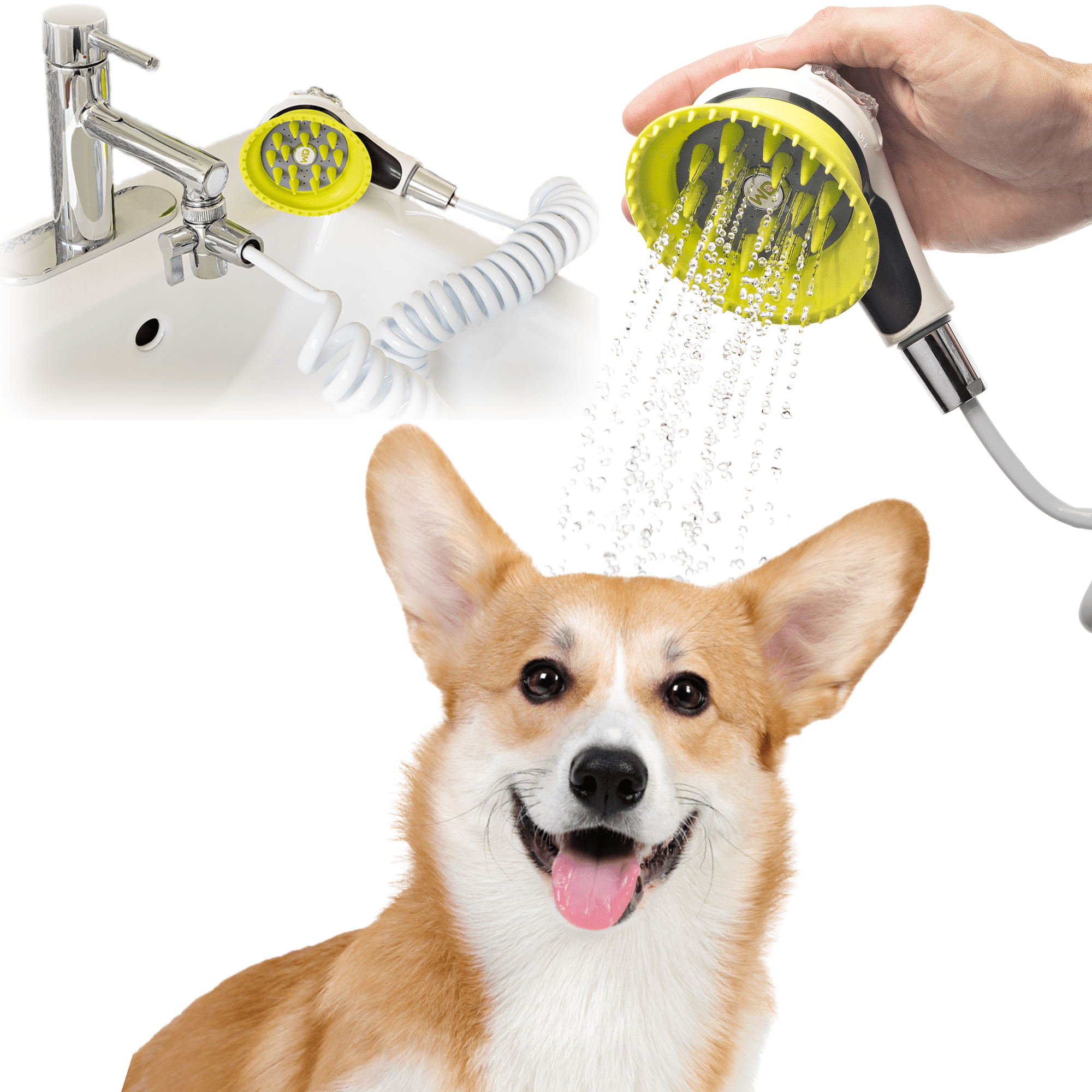 Wondurdog Indoor / Outdoor Dog Wash Kit for Sink Faucets and Garden Hose
