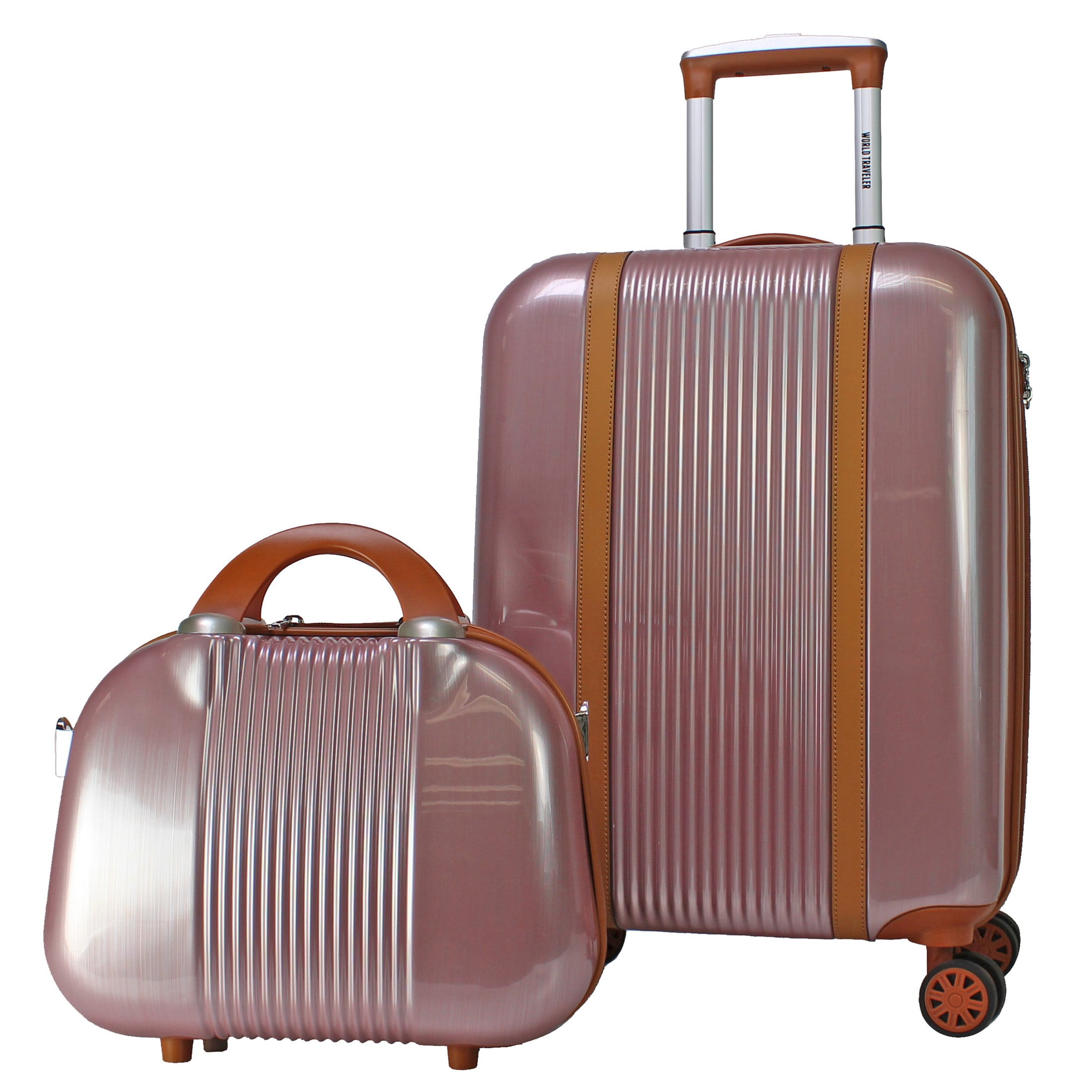 World Traveler Classique Hardside Lightweight Spinner 2-Piece Luggage Set - Rose Gold