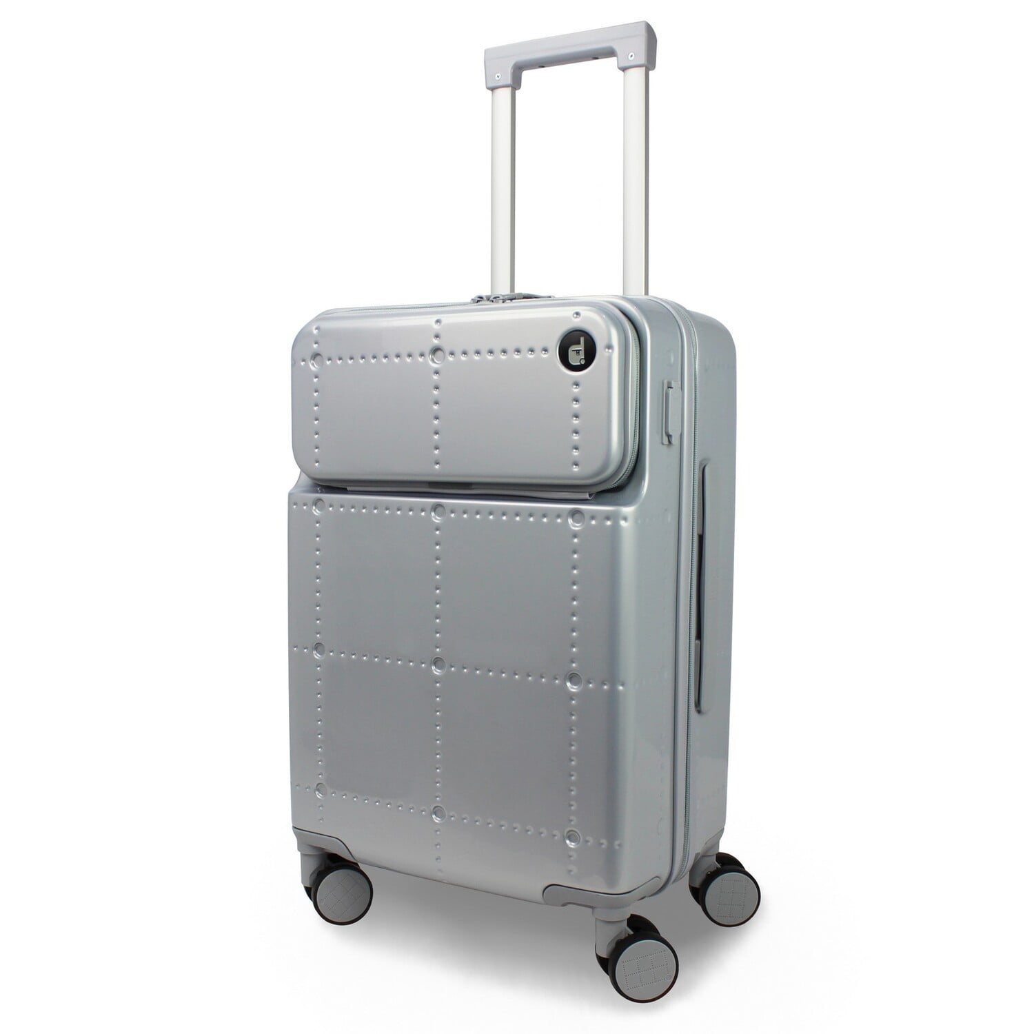 World Traveler Dejuno Avery Smart 20-Inch Carry-On Luggage with USB & USB-C Ports - Silver
