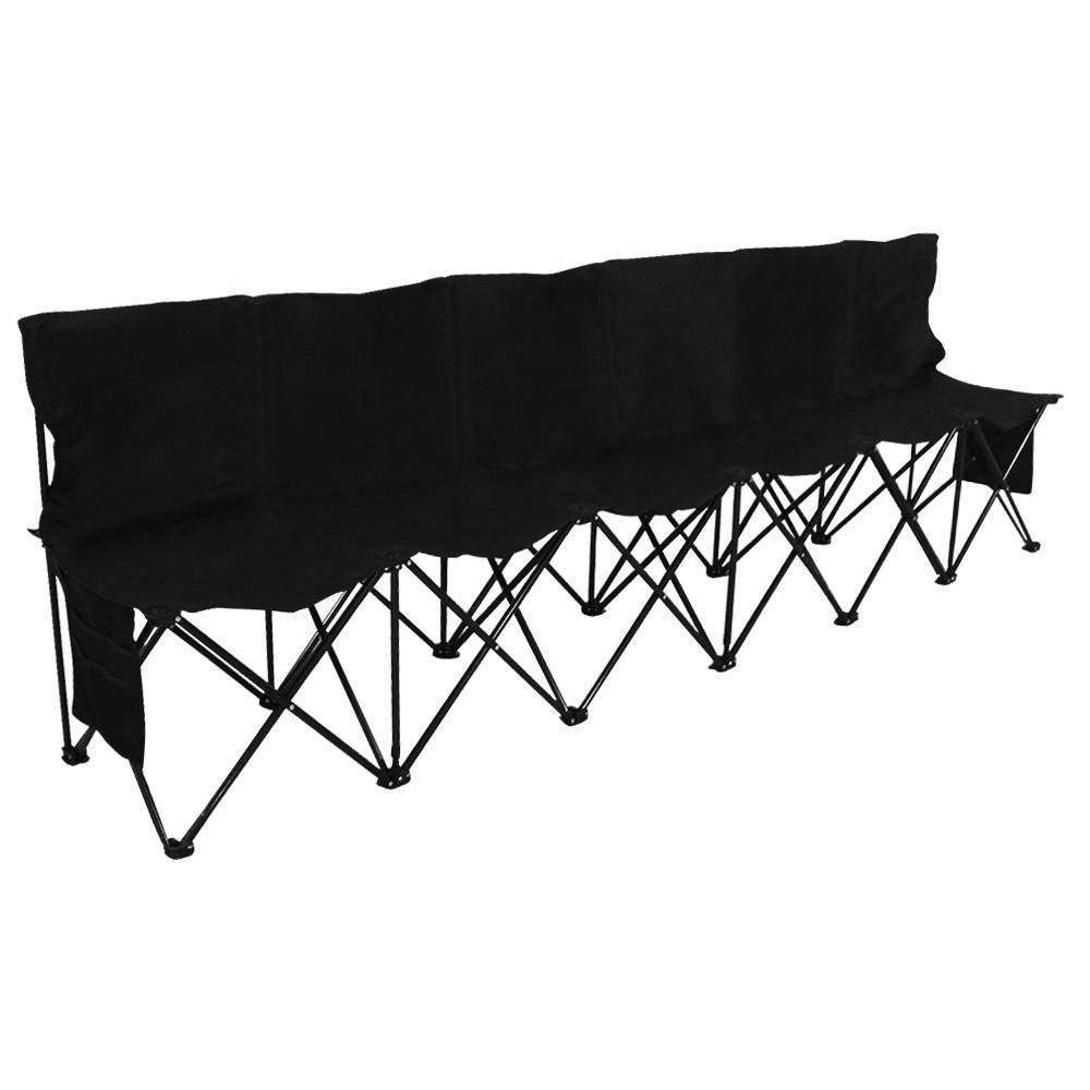 Yaheetech 6 Seats Portable Folding Bench For Sports Camping, Black