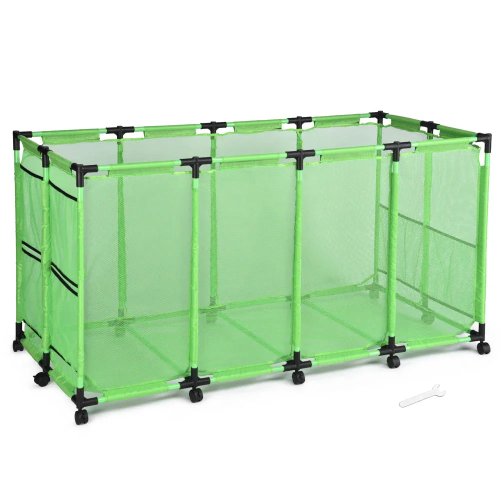 Yescom 65" Pool Toy Storage Large Rolling Cart Mesh Bin, Green