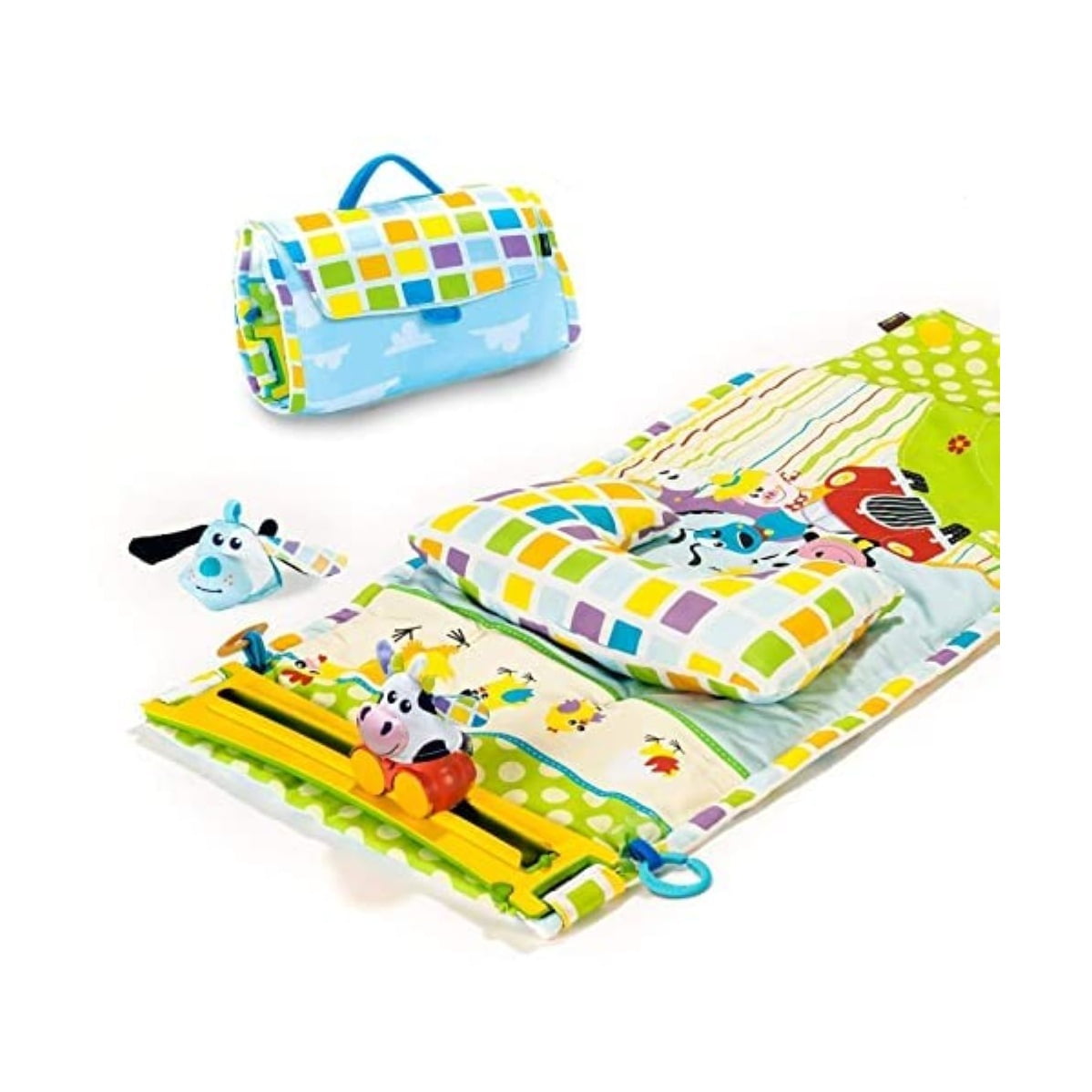 Yookidoo Baby Tummy Time Mat & Play Gym for Newborns, Spacious & Interactive, 0-12 Months